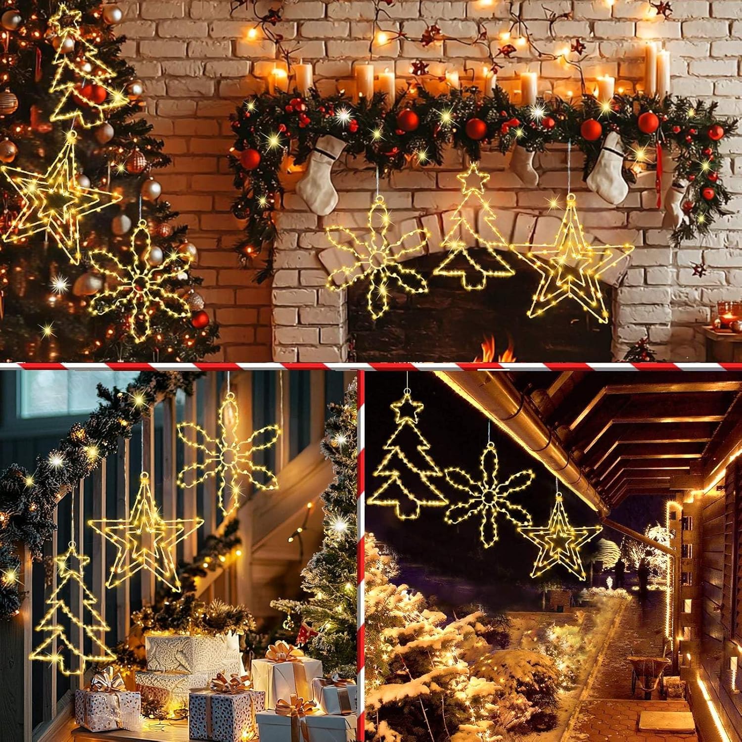 Decorazioni Natalizie Esterno 3 Pezzi LED con Timer - immagine 2