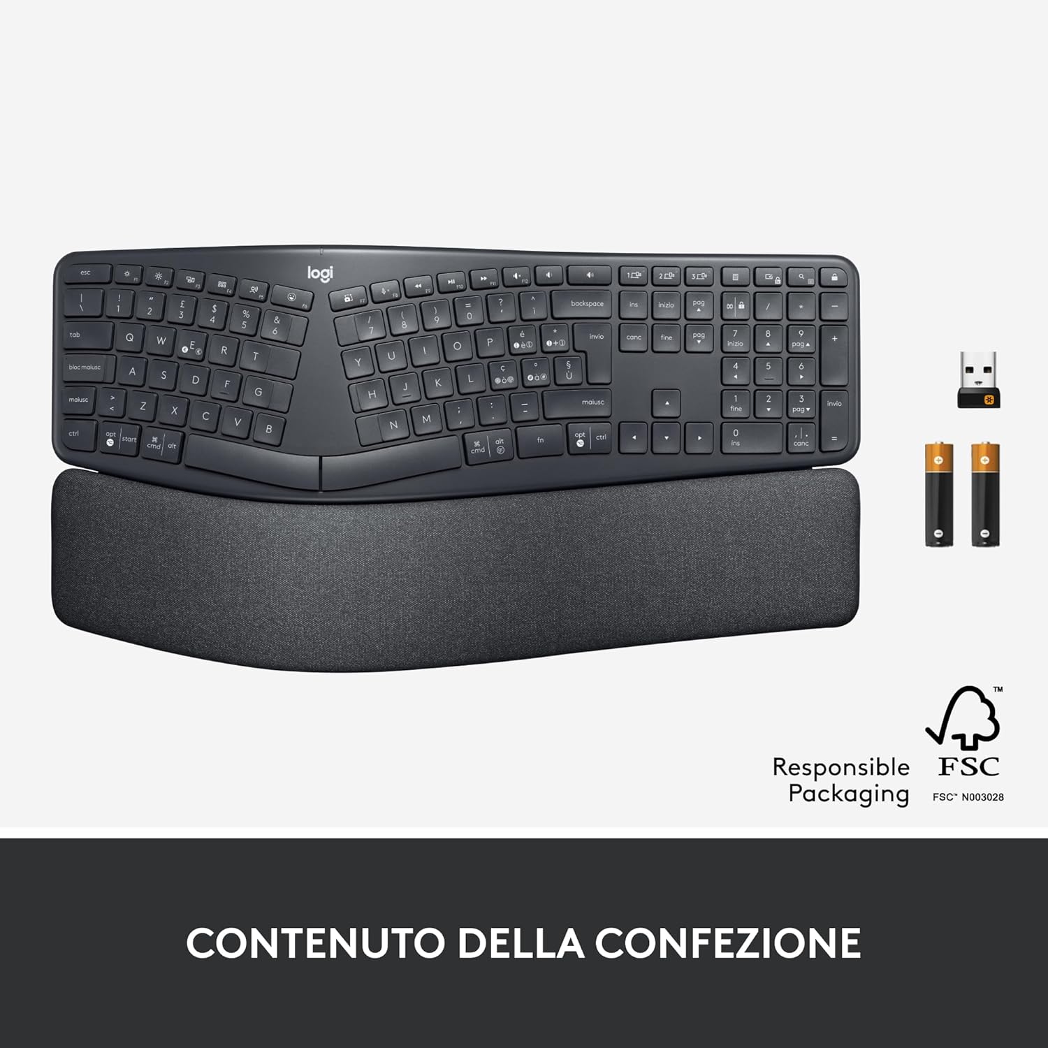 Logitech ERGO K860 - Tastiera Wireless Split Ergonomica - immagine 11