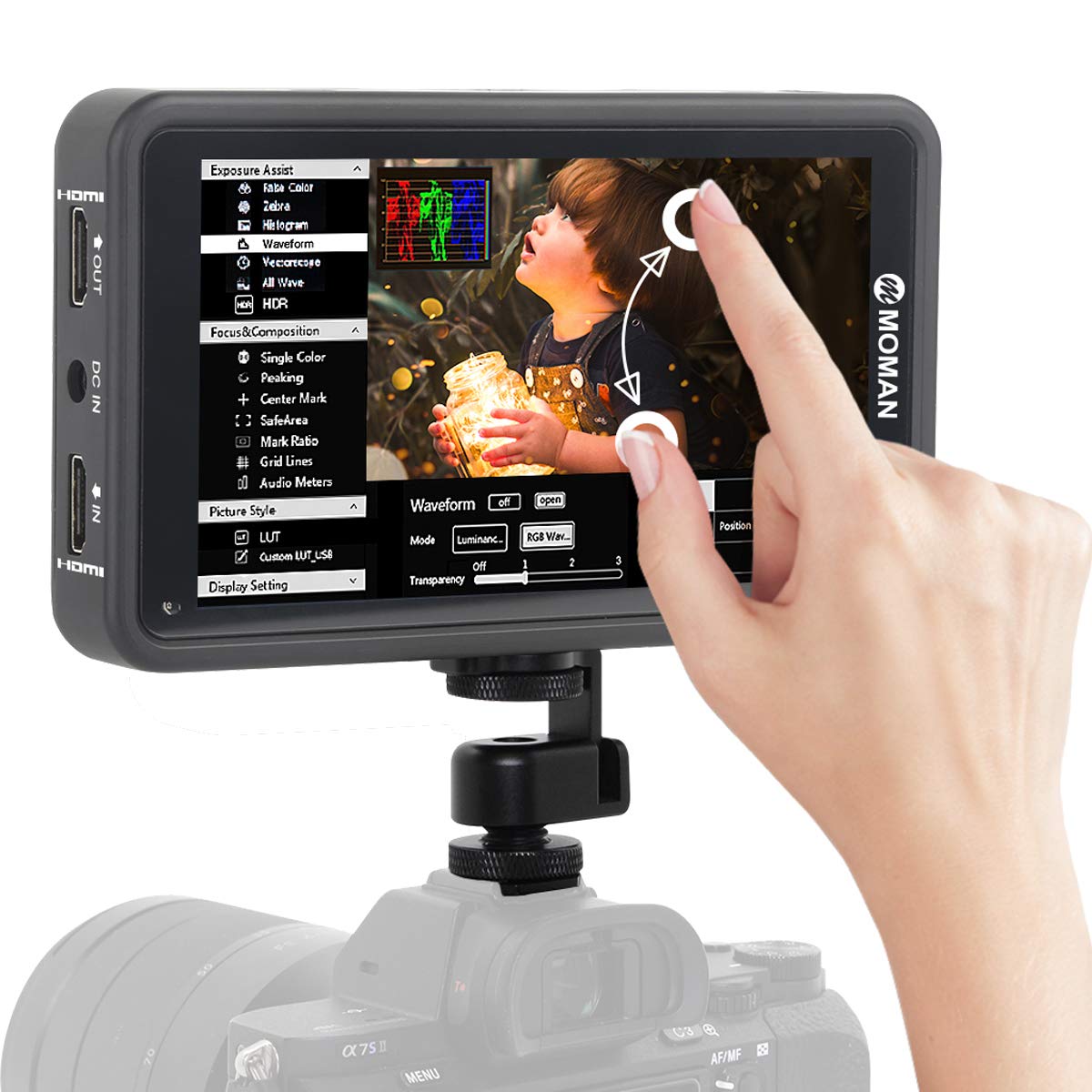 Moman M5 - Monitor Esterno Reflex 4K DSLR 5.5 Pollici