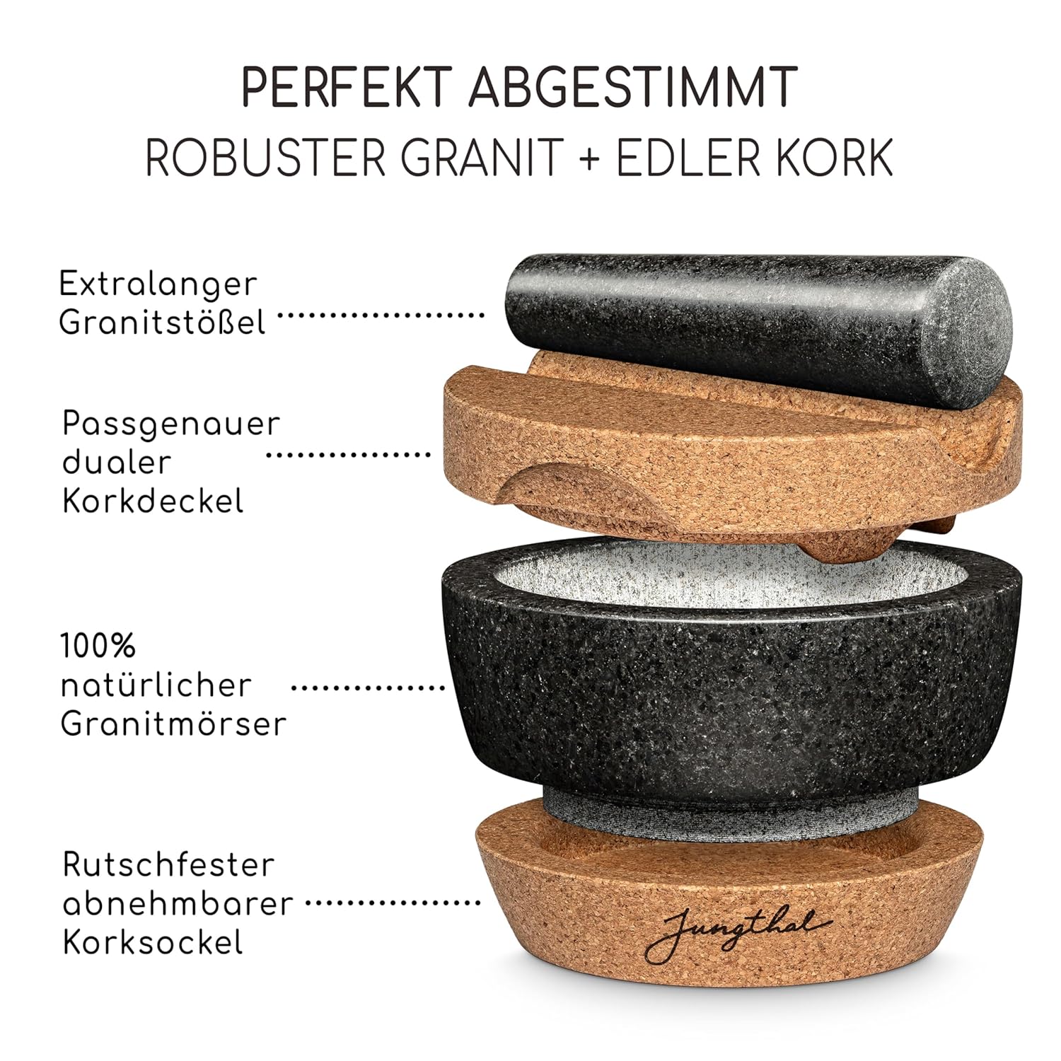 Set Mortaio con Pestello XXL in Granito - immagine 2