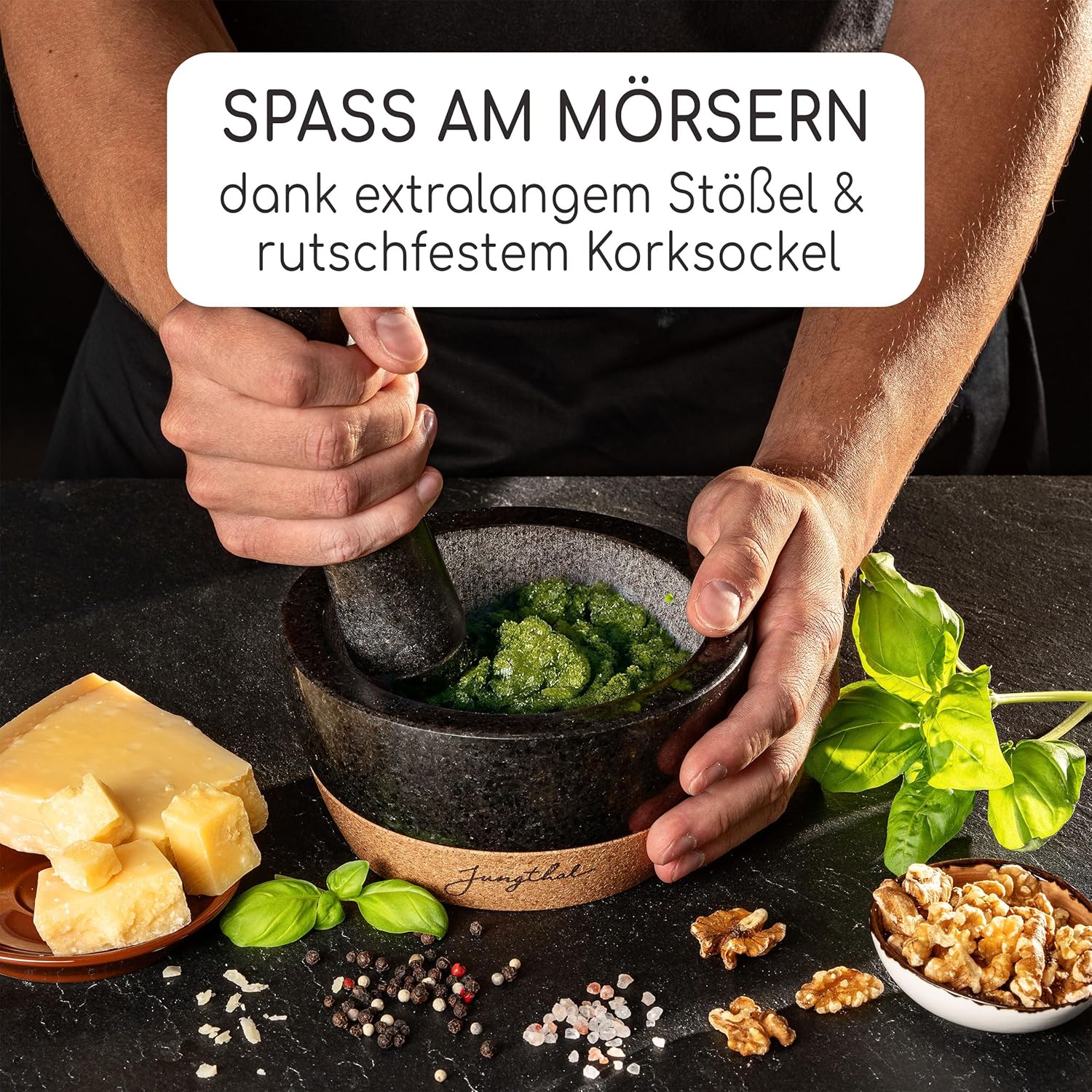 Set Mortaio con Pestello XXL in Granito - immagine 5