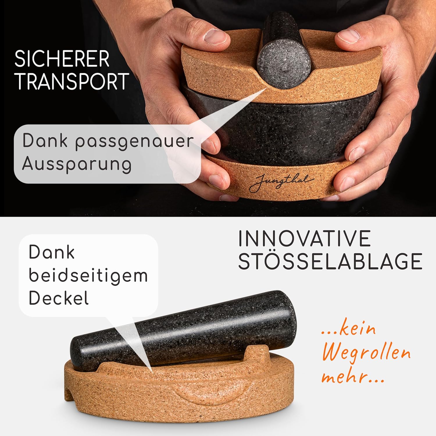 Set Mortaio con Pestello XXL in Granito - immagine 6