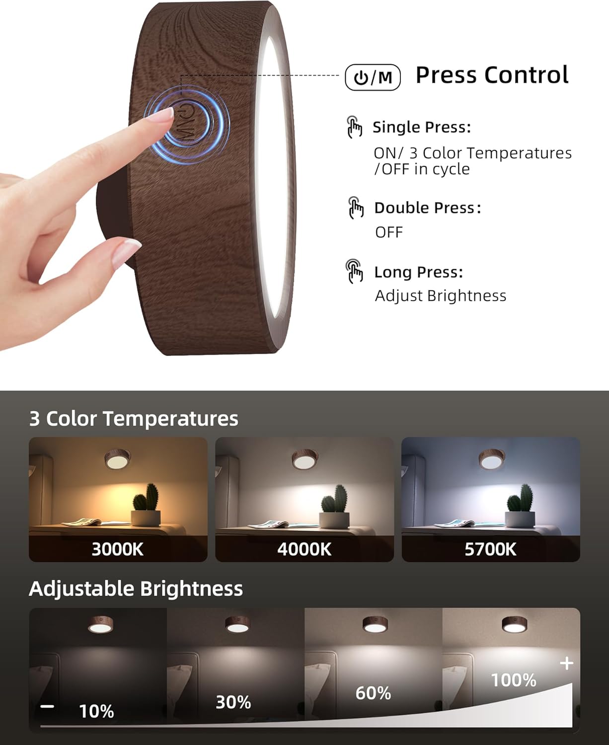 Ezvalo Lampada da Parete LED Interni Ricaricabile - immagine 3