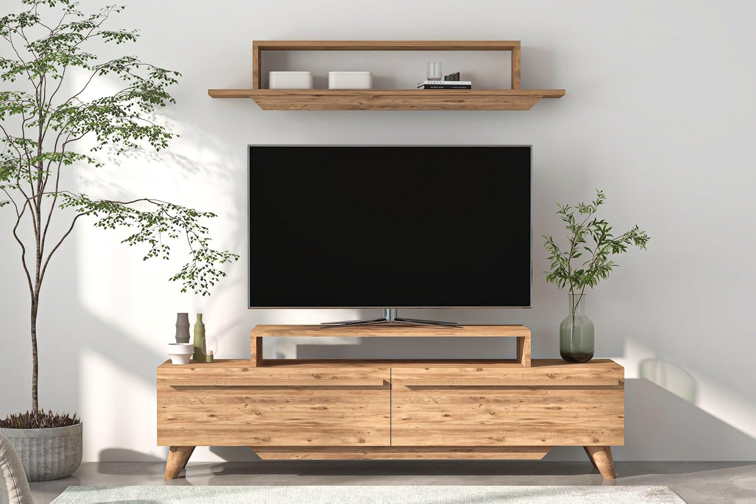 Hanah Home Unità TV con Wall Shelf 150 cm