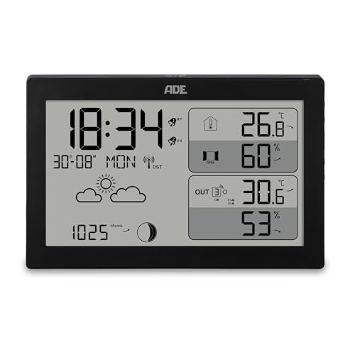 Ade Stazione Meteo Digitale Wireless, Nera