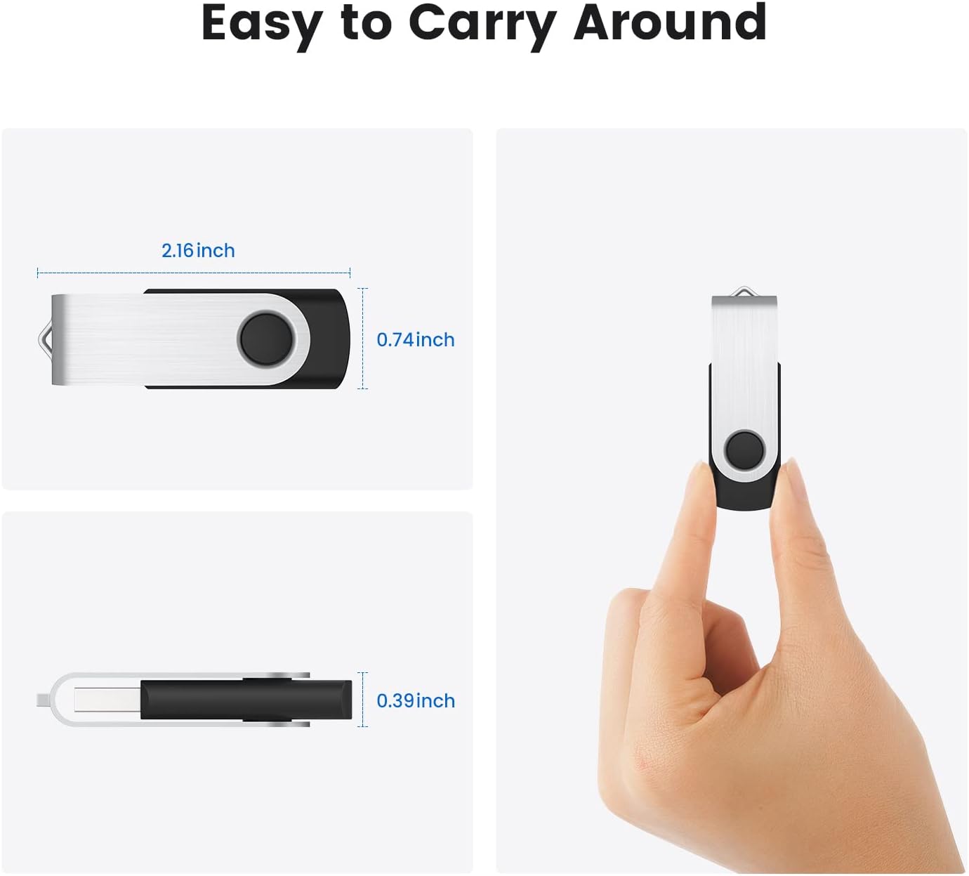 Kootion Pendrive 32GB USB 3.0 - Set 10 Pezzi Nero - immagine 5