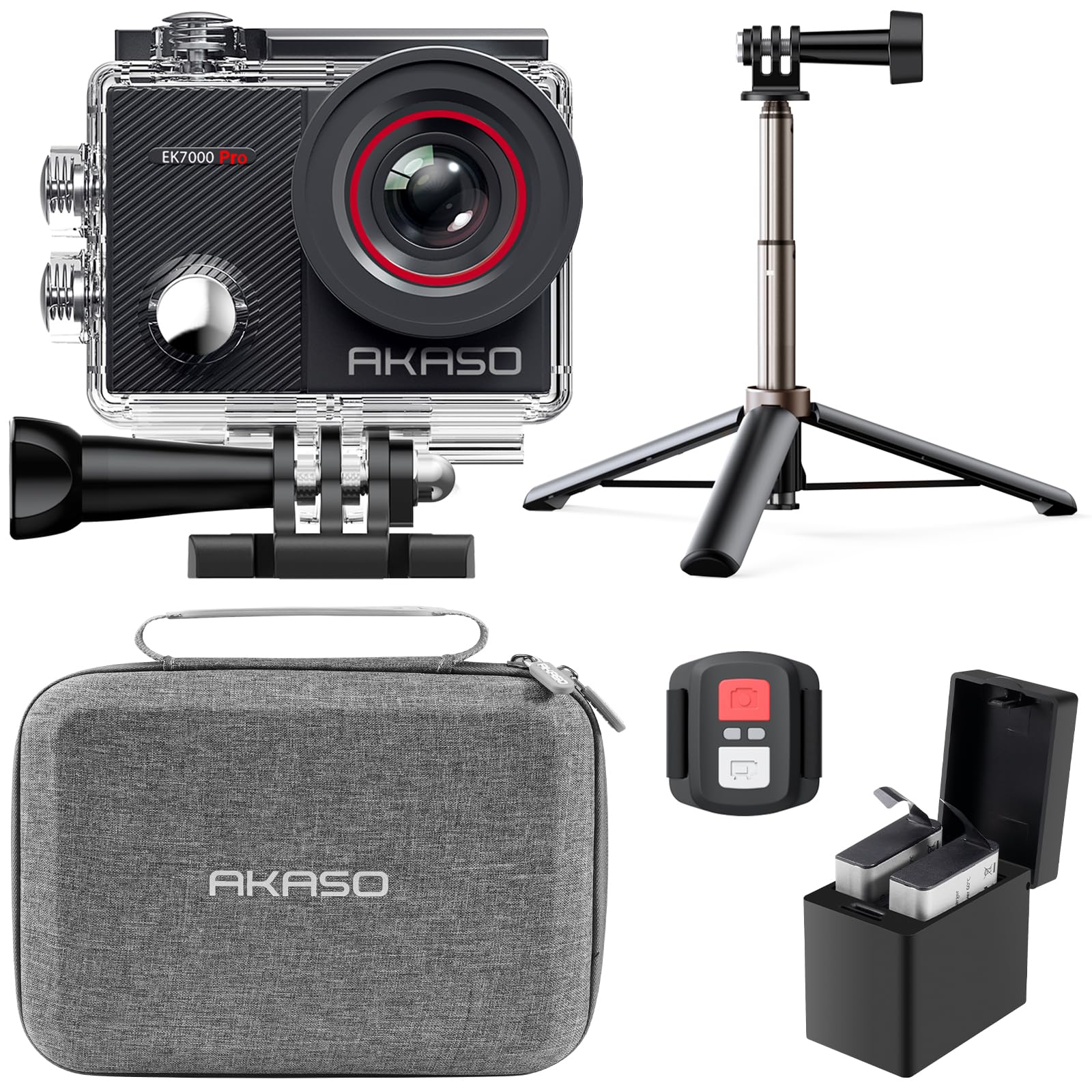 Akaso Action Cam 4K30FPS 20MP con Treppiede 60cm