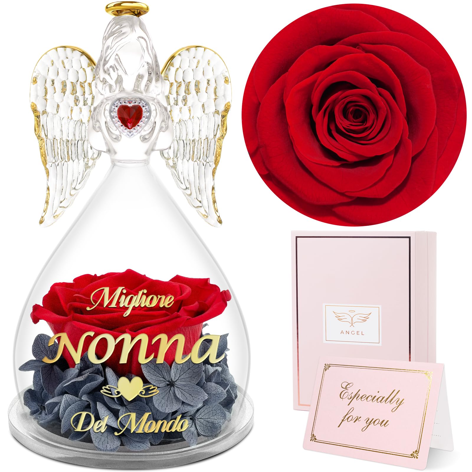 Sunia Rosa Eterna Angel - Regalo Nonna Natale