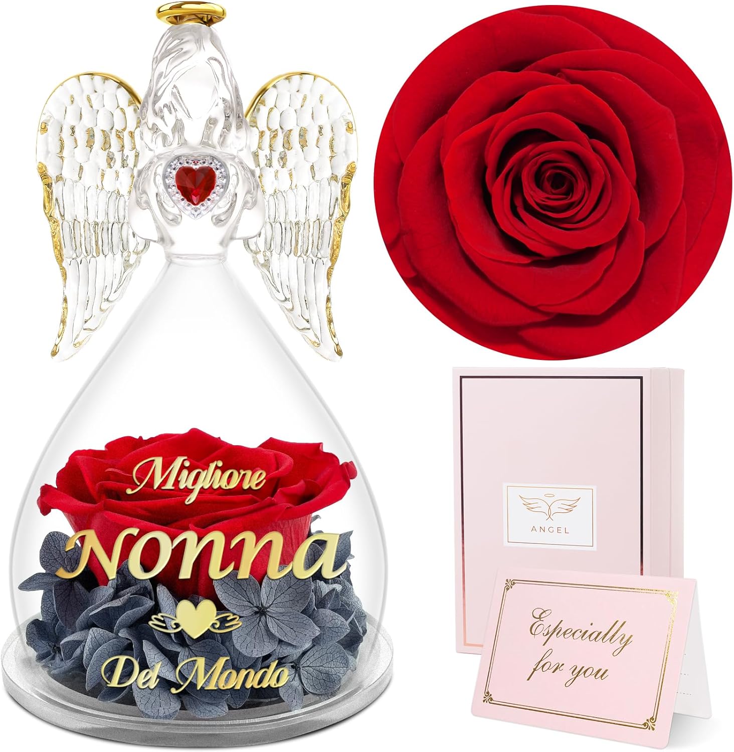 Sunia Rosa Eterna Angel - Regalo Nonna Natale - immagine 1