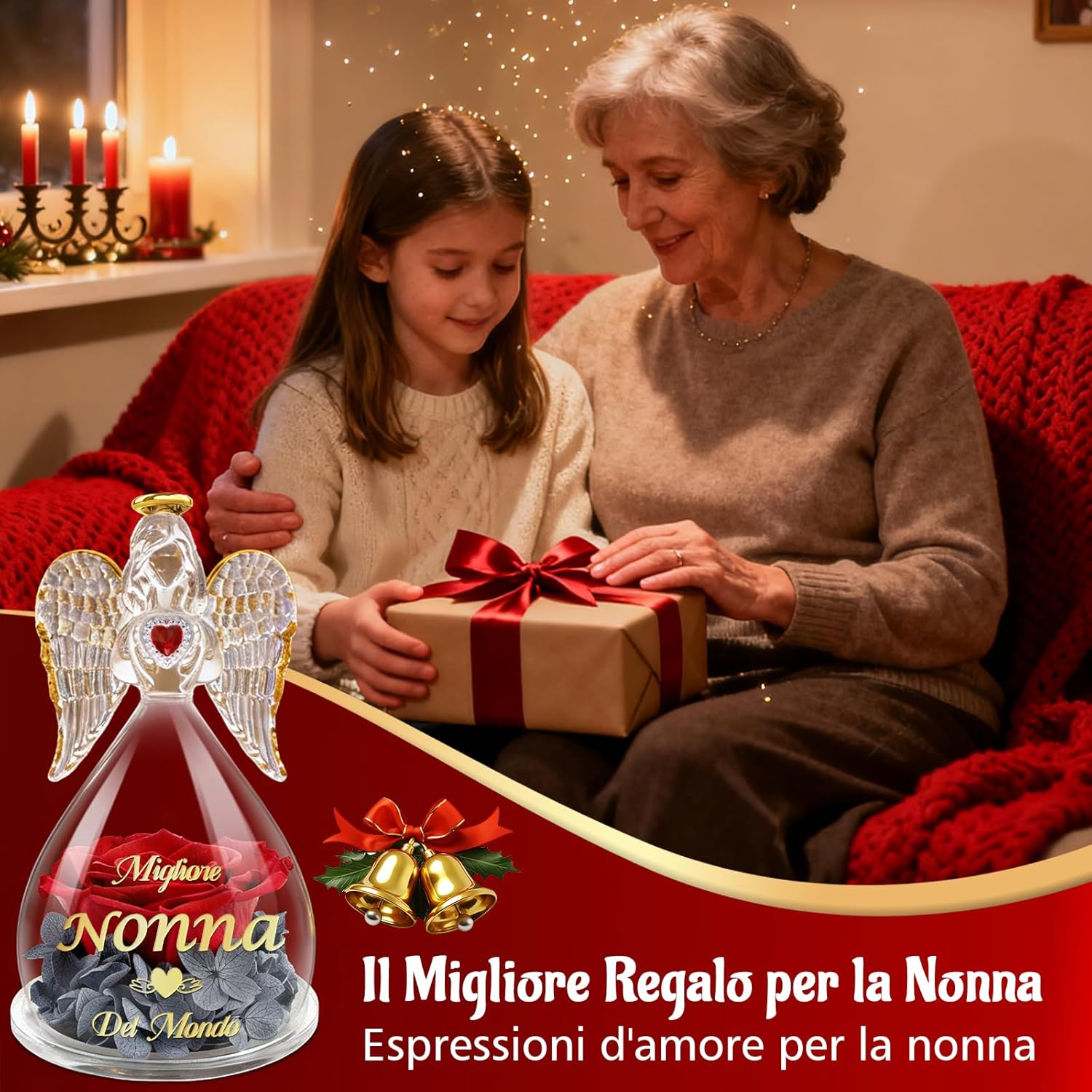 Sunia Rosa Eterna Angel - Regalo Nonna Natale - immagine 5