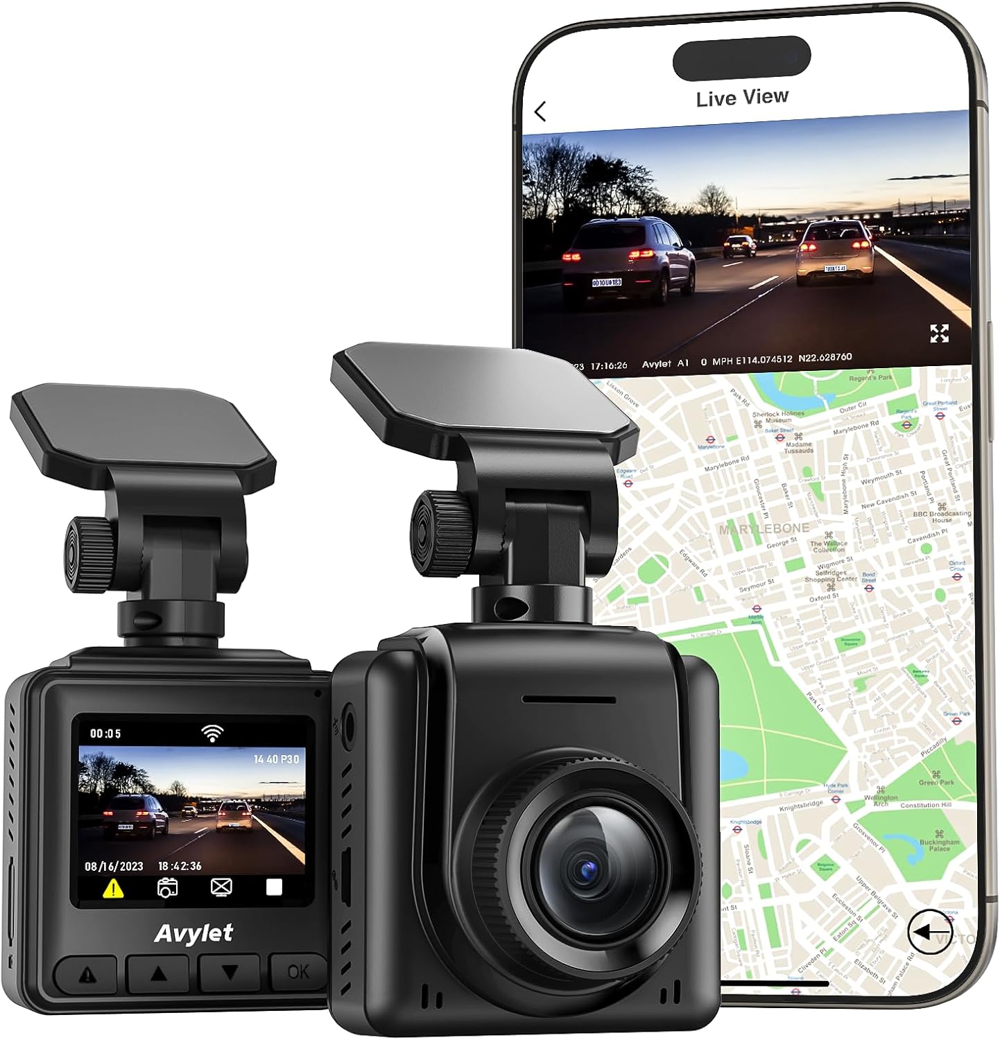 2K Dash Cam Auto Wi-Fi con APP e Grandangolo 170° - immagine 1