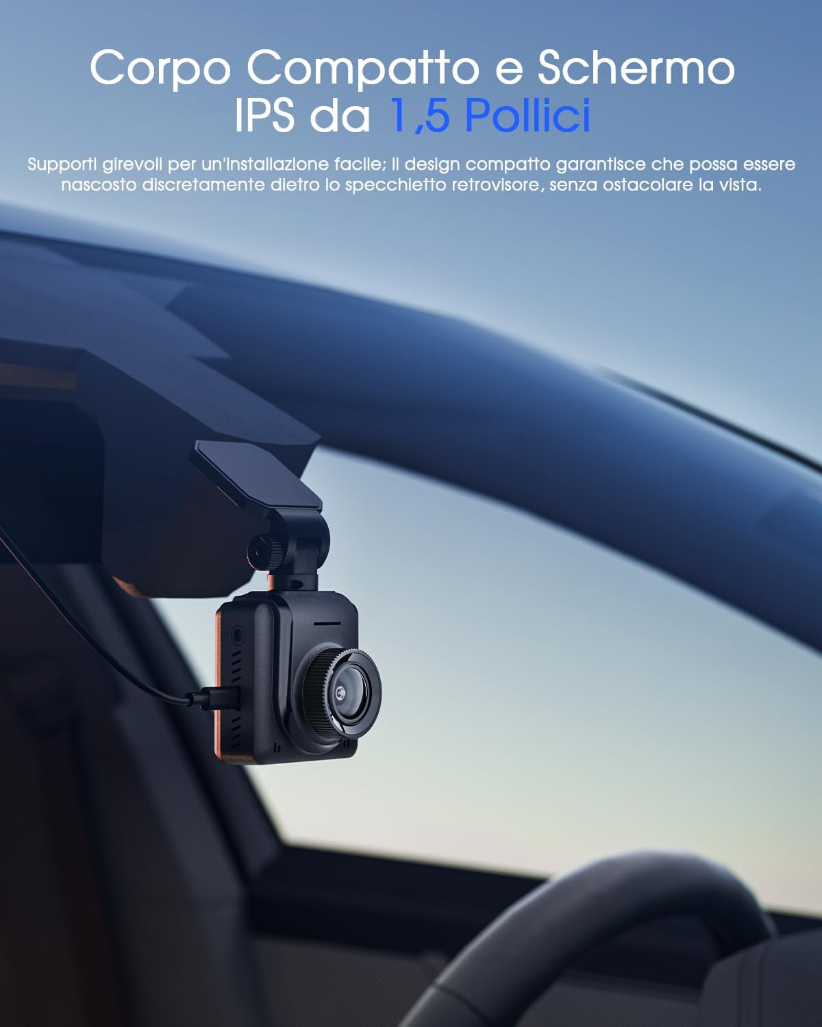 2K Dash Cam Auto Wi-Fi con APP e Grandangolo 170° - immagine 8