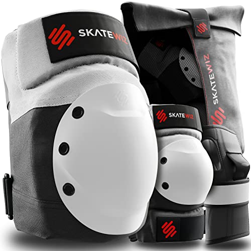 Skatewiz SHIELD Set Protezioni Adulto M/L, Bianco Grigio