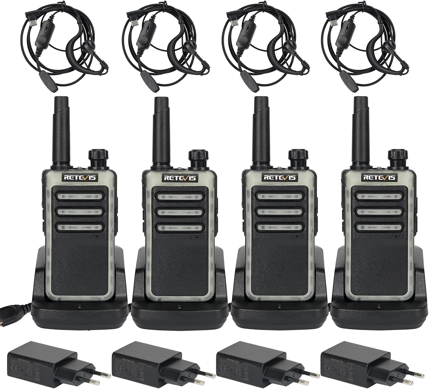 Retevis RB666 Walkie-Talkie PMR446 (4 Pezzi, Nero) - immagine 1