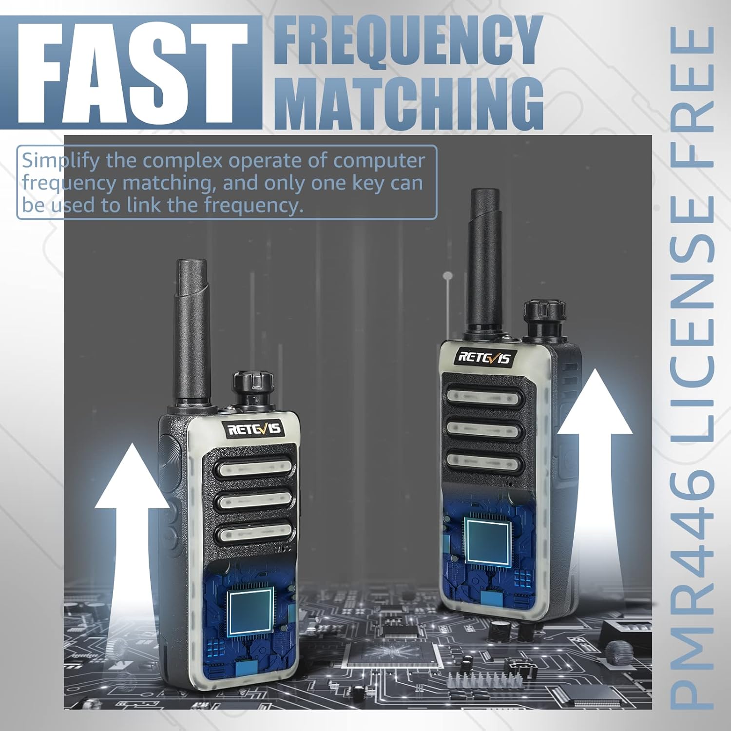 Retevis RB666 Walkie-Talkie PMR446 (4 Pezzi, Nero) - immagine 8