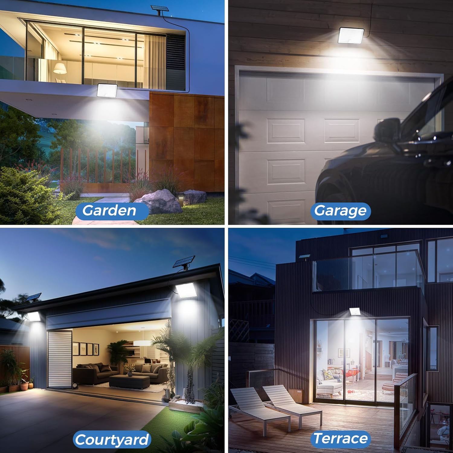 Peasur 4 Pezzi Luce Solare LED Esterno 348LED - immagine 8