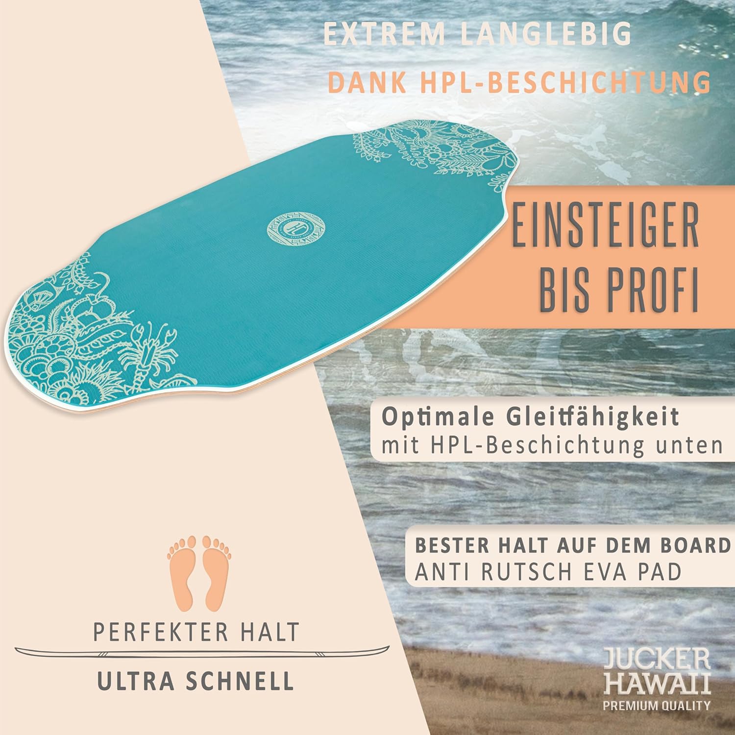 Jucker Hawaii Skimboard HPL AKA Blue Pro 115kg - immagine 2