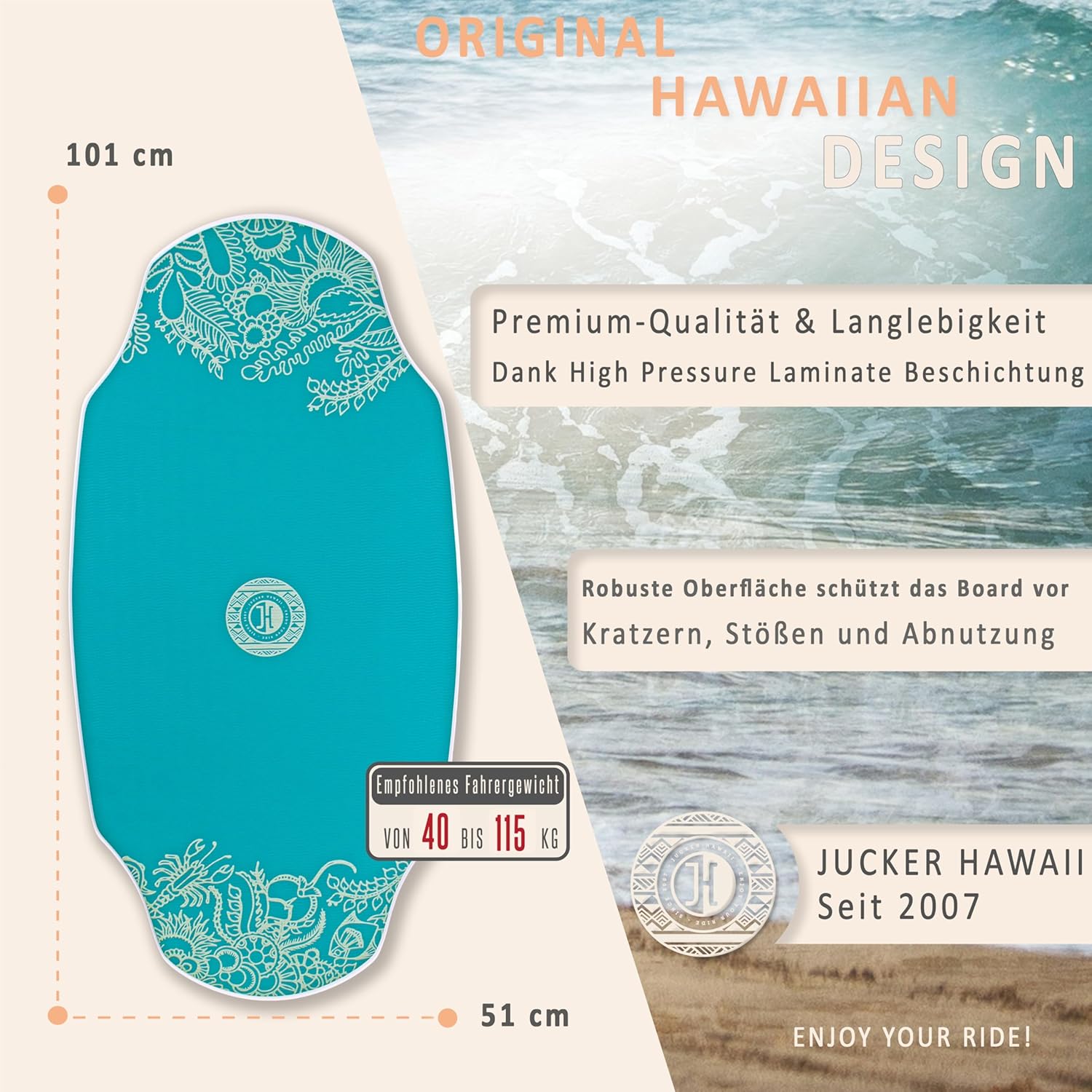 Jucker Hawaii Skimboard HPL AKA Blue Pro 115kg - immagine 4