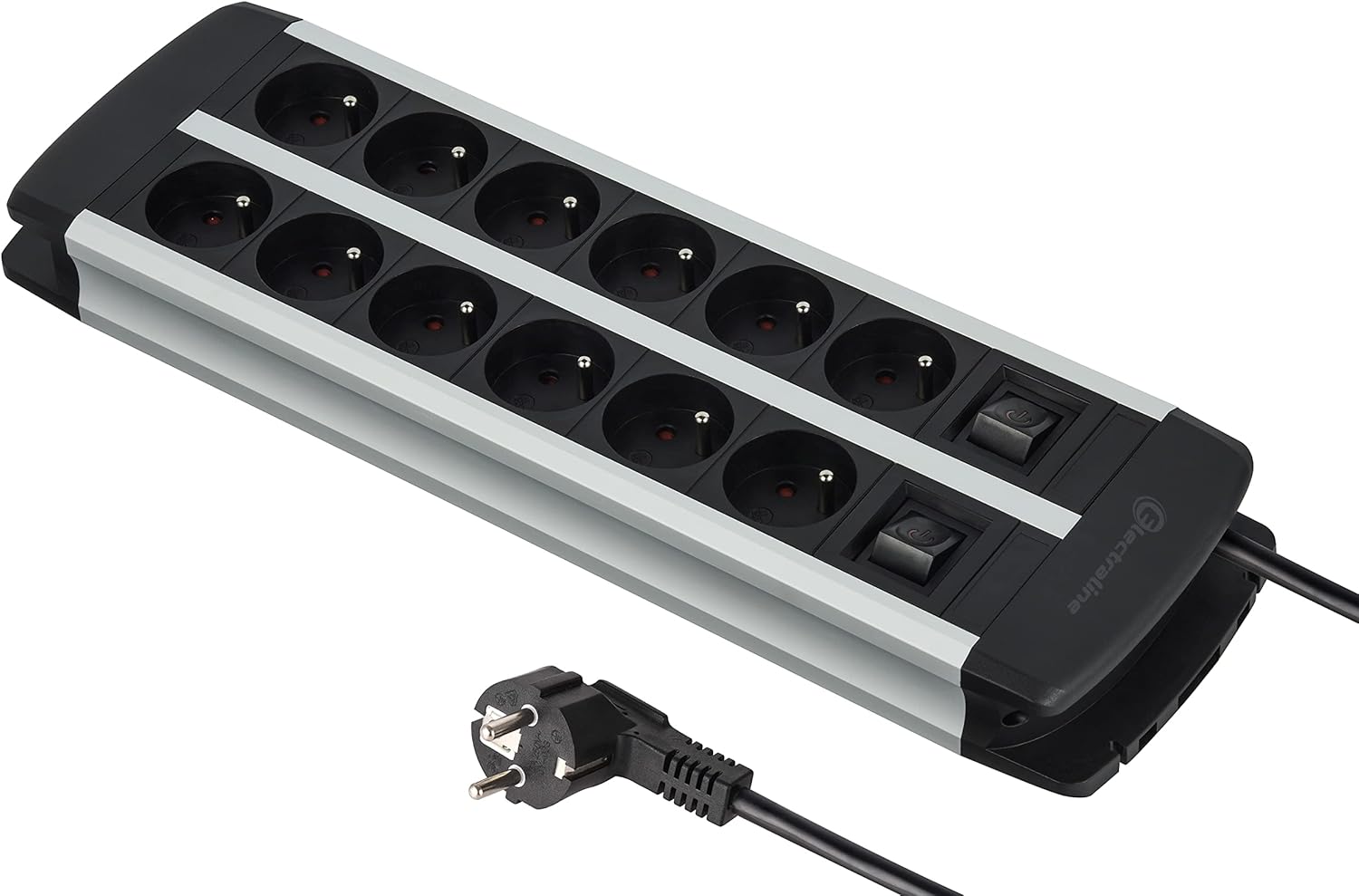 Electraline 35447 - Blocco Multipresa Alu-Line 12 Prese