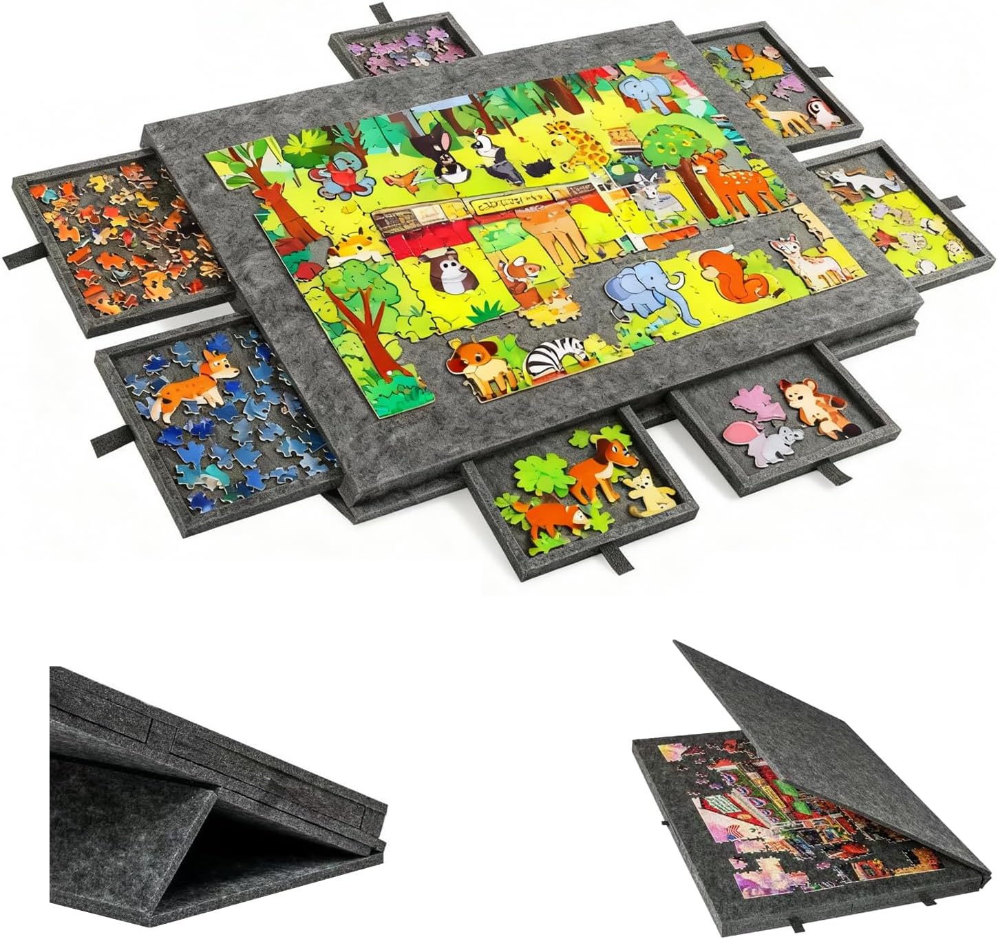 Puzzletisch Inclinabile e Girevole 77x53cm per 1000 Pezzi - immagine 2