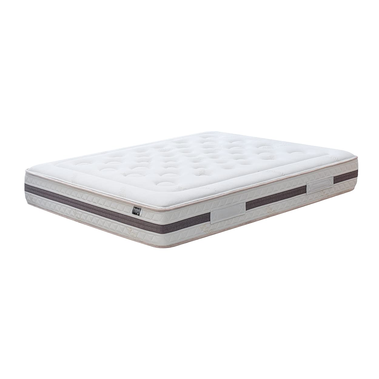 KUO Dream - Materasso Bio Natur | Trapuntatura in cotone naturale, tessuto Bamboo | Rinforzo lombare in lattice | Spessore 27 cm | 135x190 cm