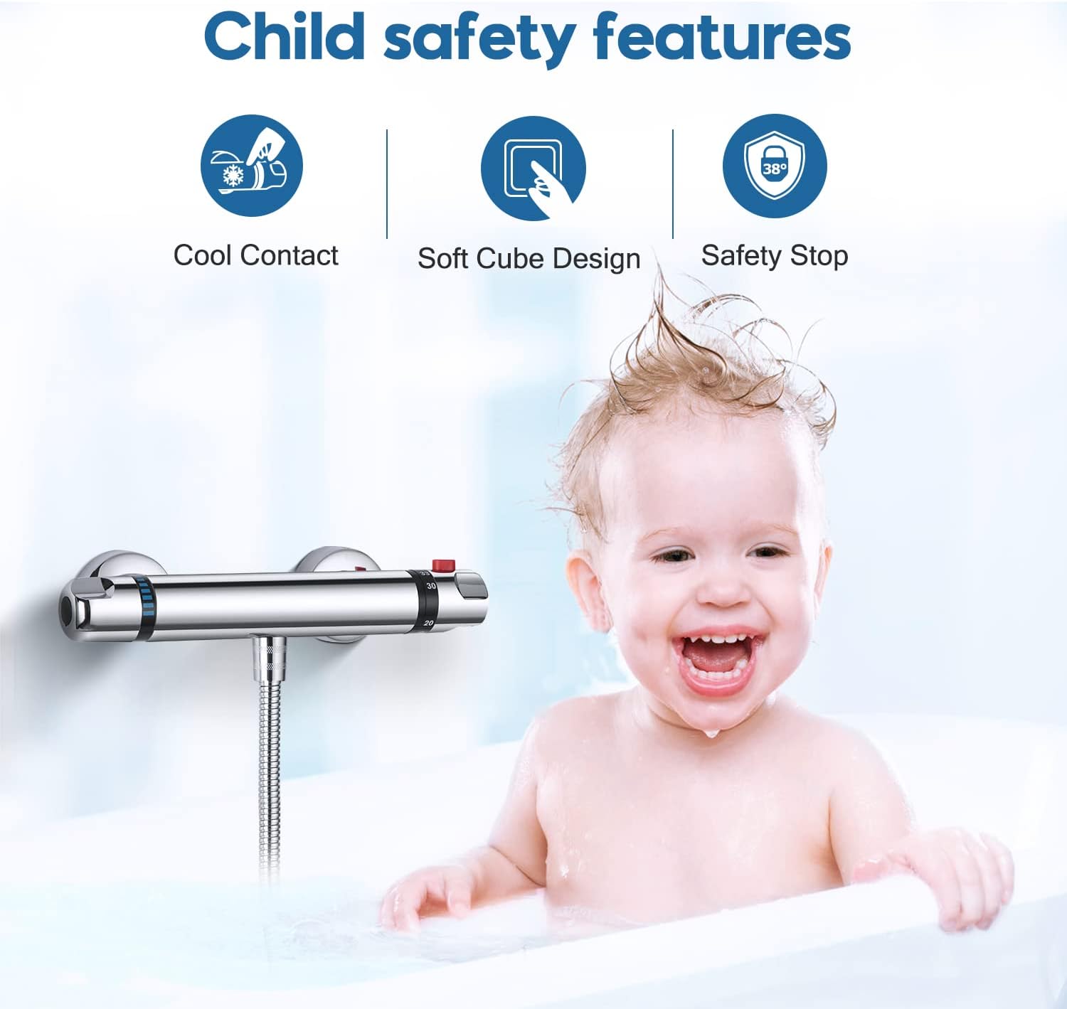 Miscelatore Termostatico per Doccia Moderno Cromato - immagine 3