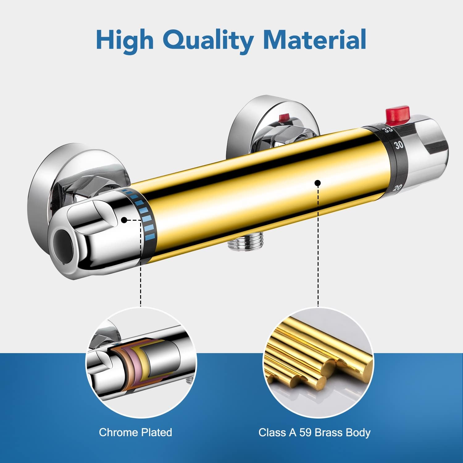 Miscelatore Termostatico per Doccia Moderno Cromato - immagine 5