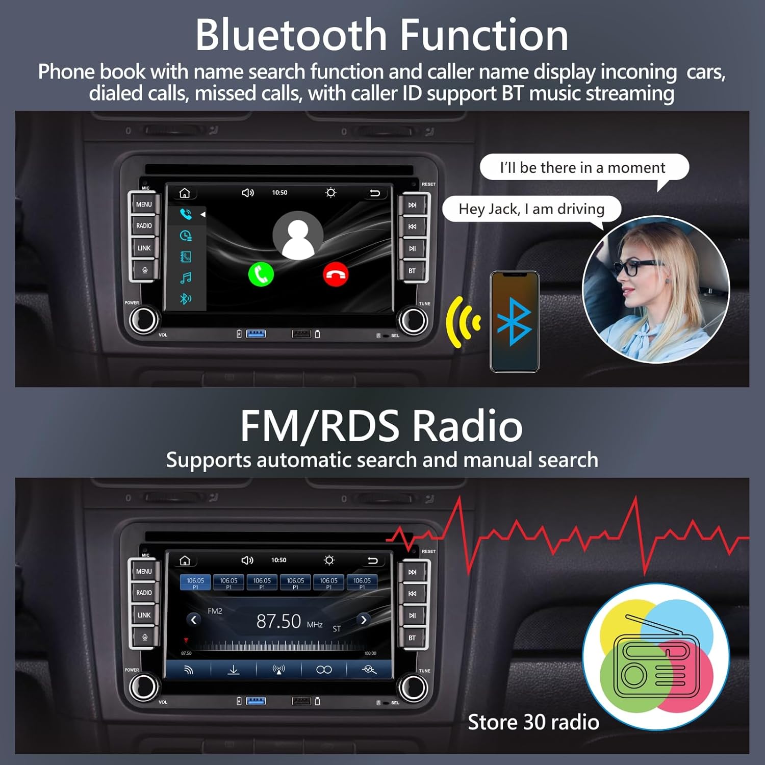 Linux Autoradio 7" per VW Golf 5 6 Passat Jetta Caddy Polo - immagine 2