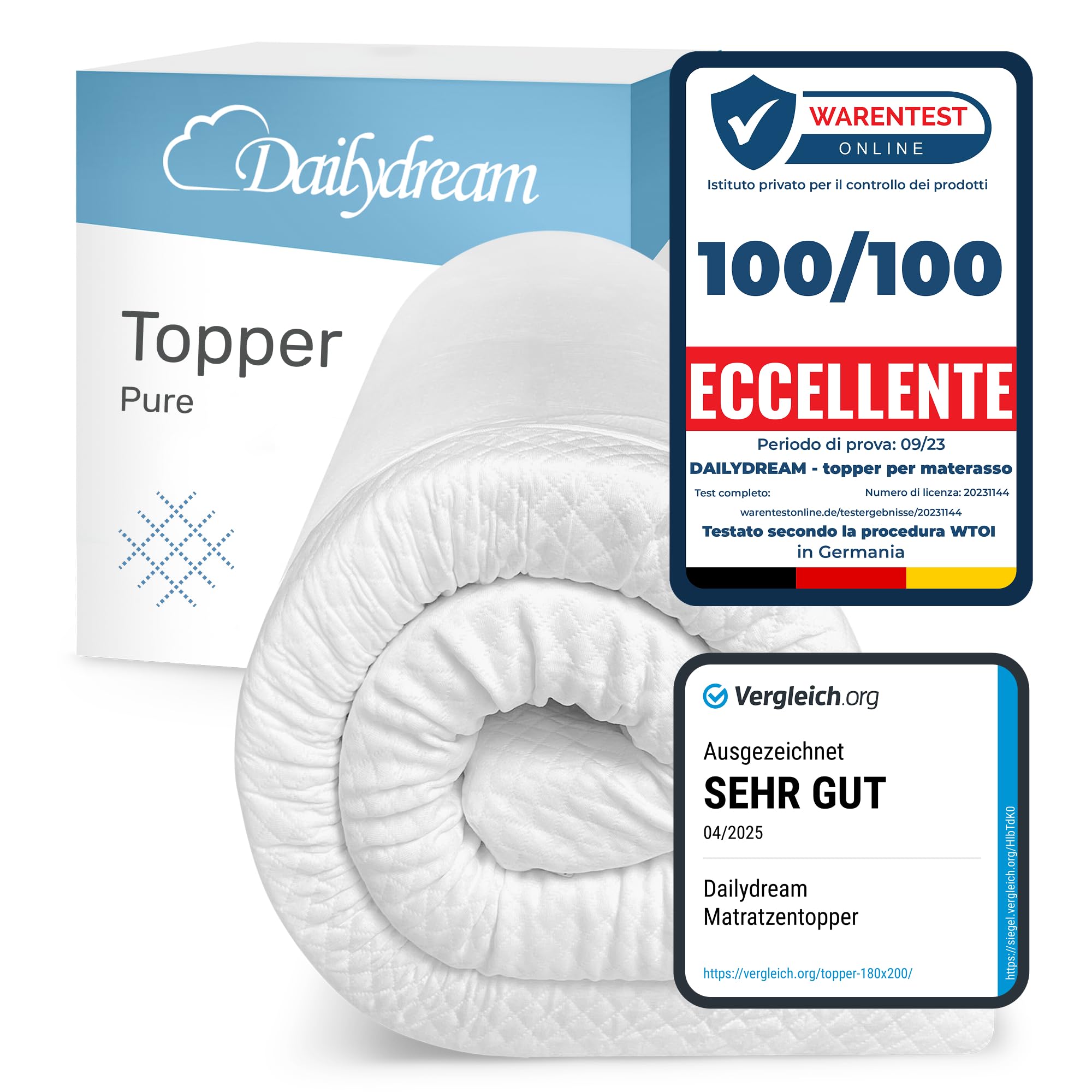 Dailydream Topper Matrimoniale Piccolo 140x190cm