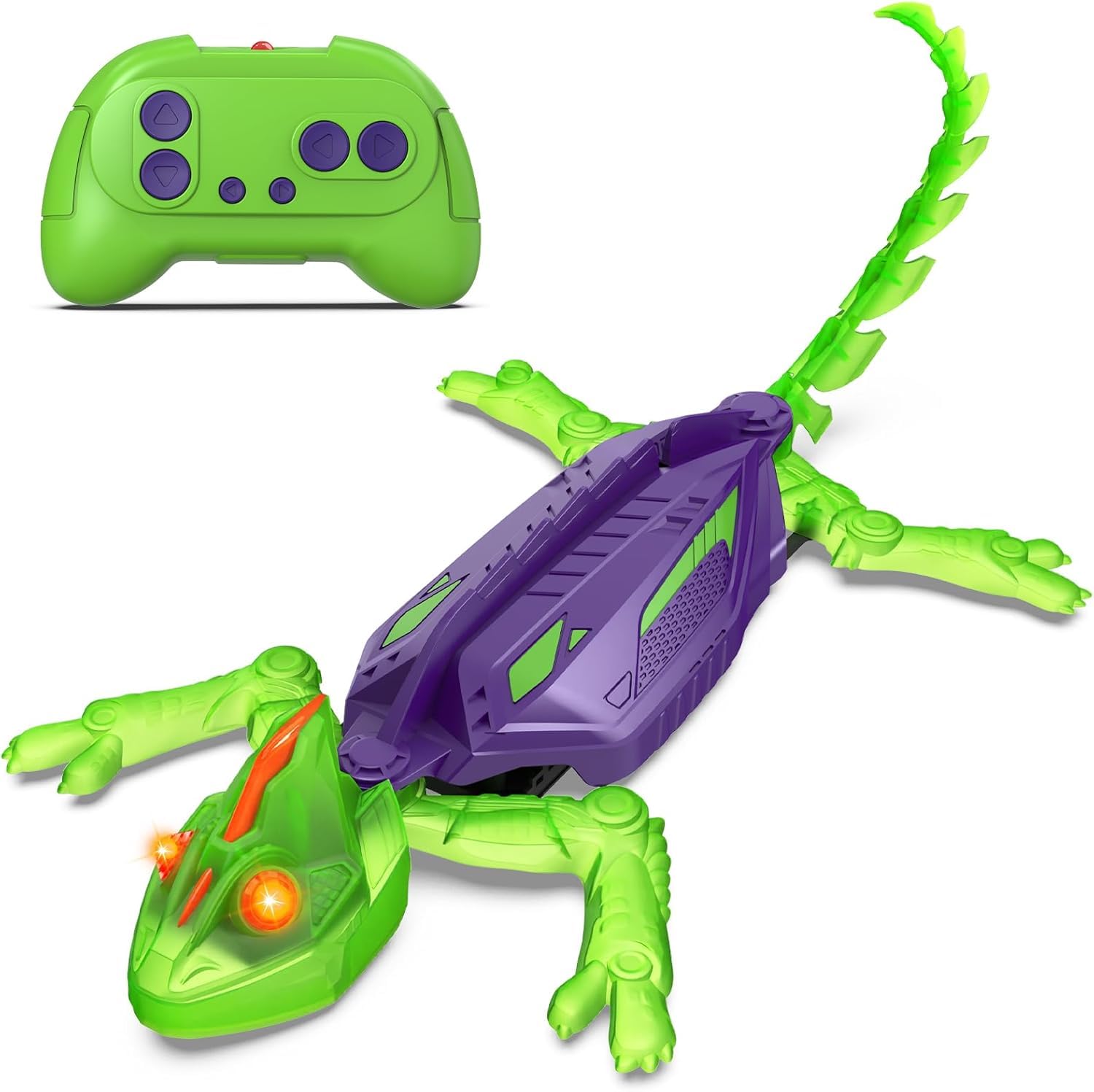 Goody King Geco Telecomandato - Rettile che Scala Pareti e Soffitti - Giocattolo con Movimenti Realistici e Rotazione 360° - Giocattoli interattiviper - Regalo per Bambini e Bambine da 3+ Anni