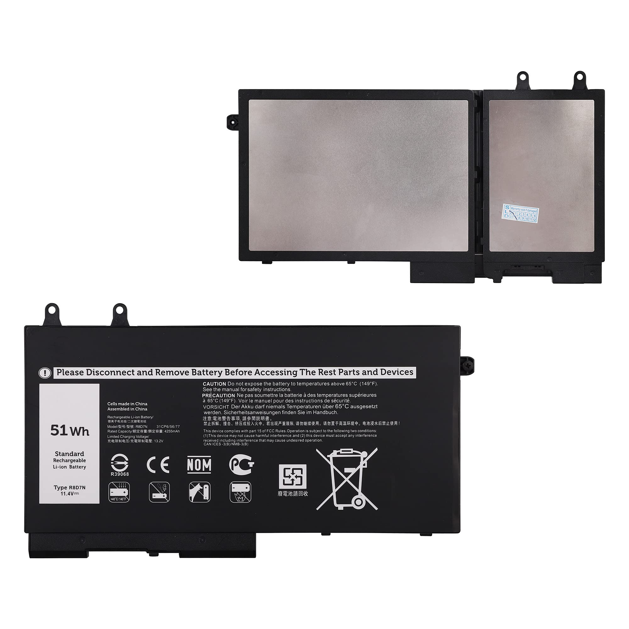 E-yiiviil Batteria R8D7N W8GMW per Dell Precision e Latitude