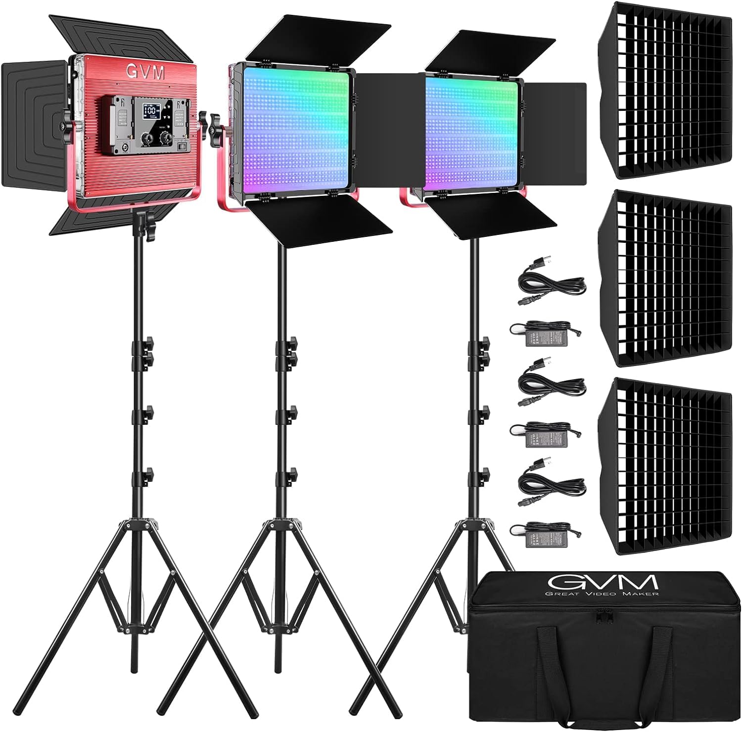 GVM 1200D RGB - Softbox Luce Video LED 3200K-5600K