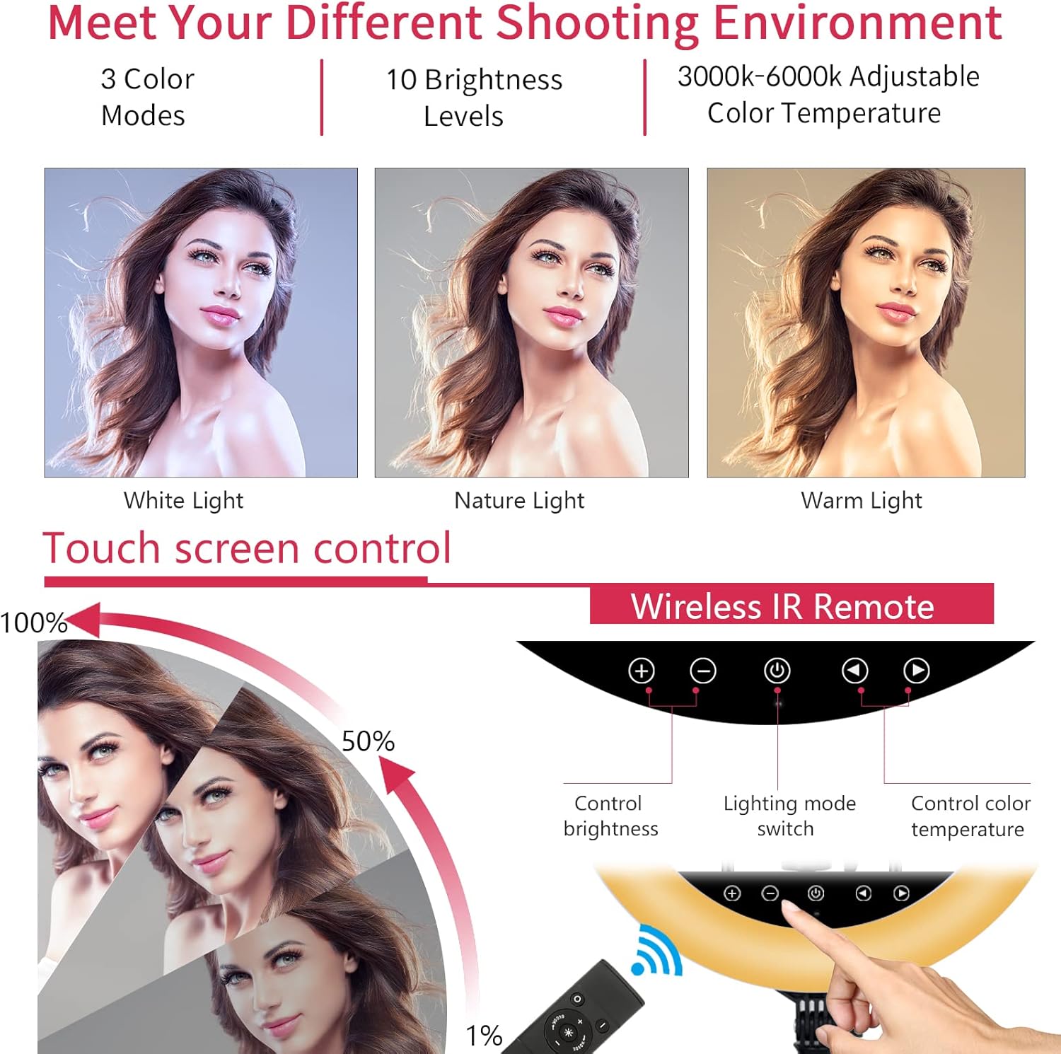 LED Ring Light 21 pollici con Treppiede e Telecomando - immagine 2