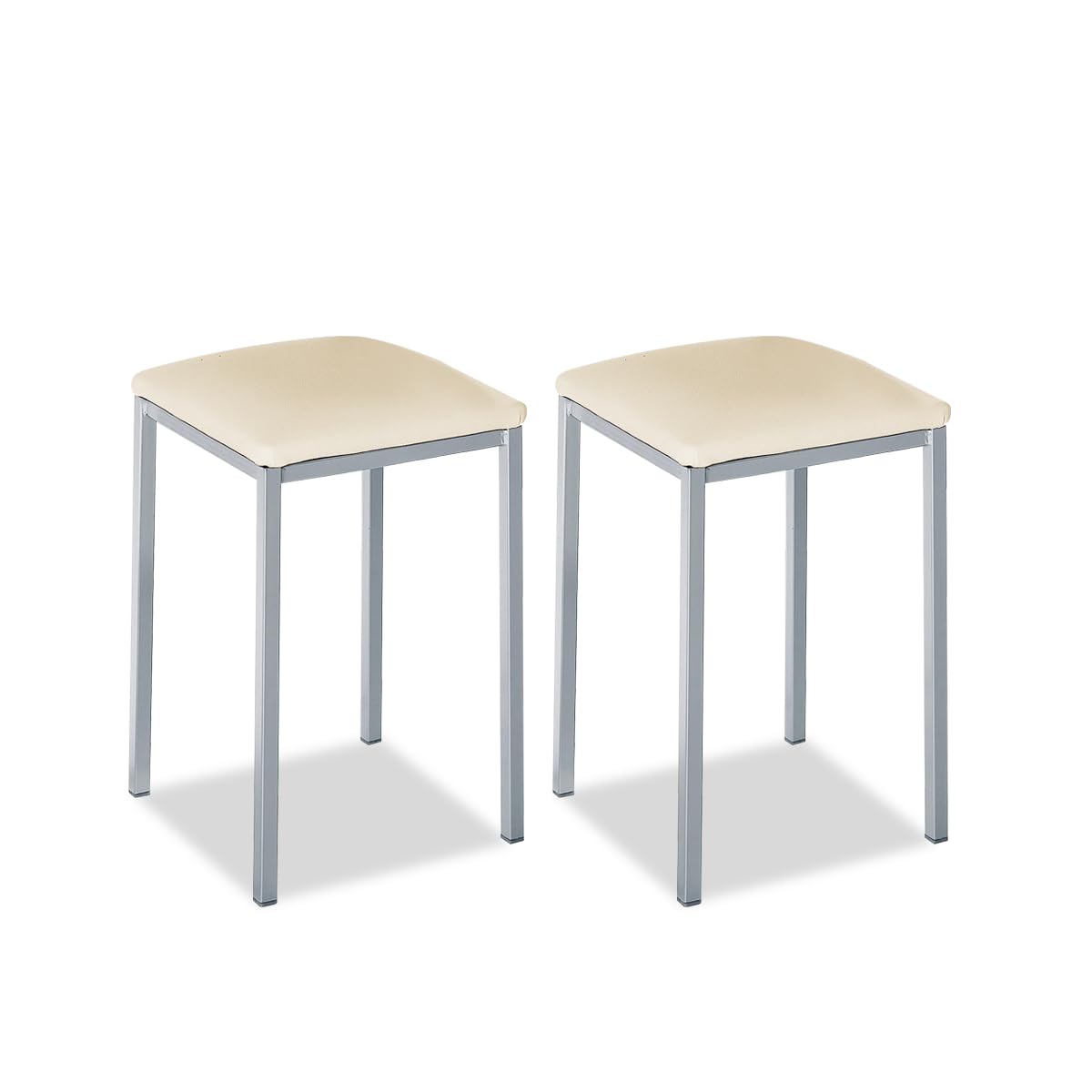 Astimesa Sgabelli da Cucina Imbottiti, Beige (2 pezzi)