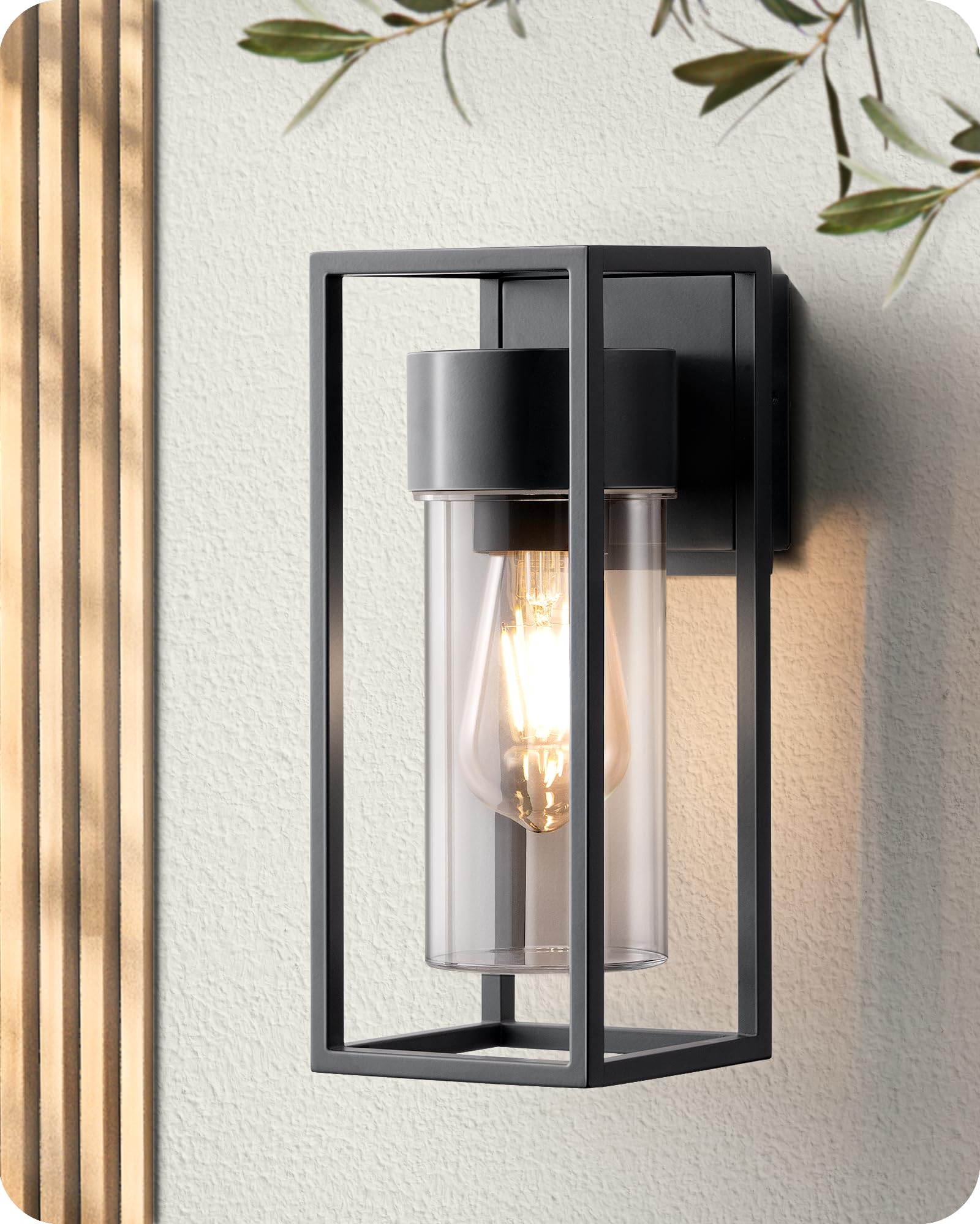 Edishine Lampada da Parete Interni ed Esterni, Nera