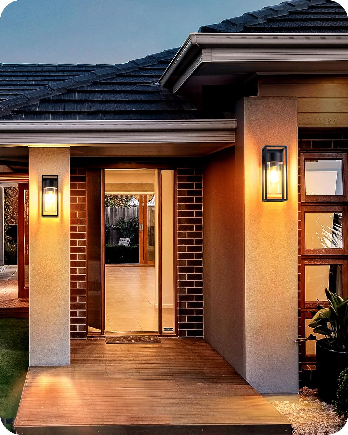 Edishine Lampada da Parete Interni ed Esterni, Nera - immagine 7