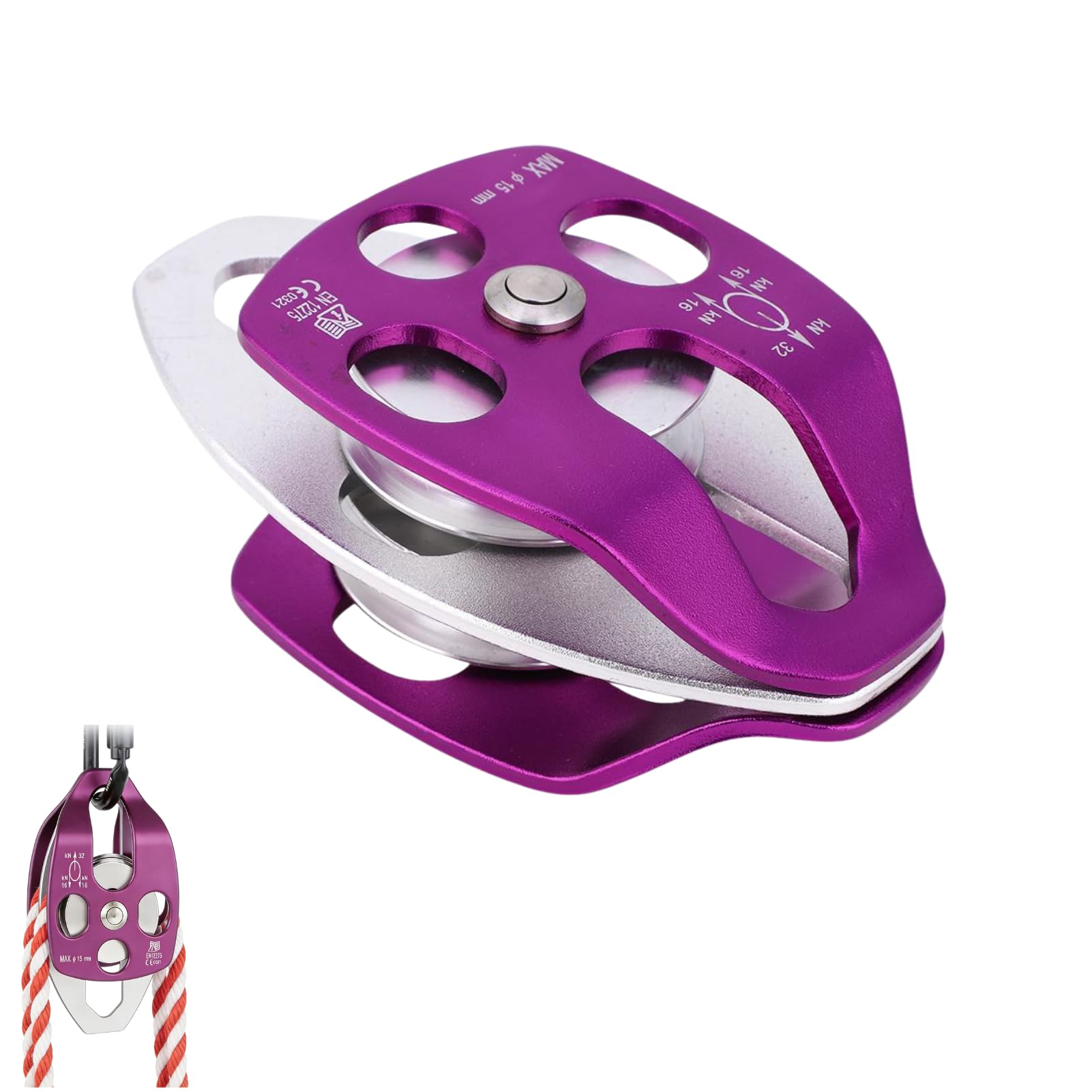 Carrucola Doppia per Arrampicata 32 KN