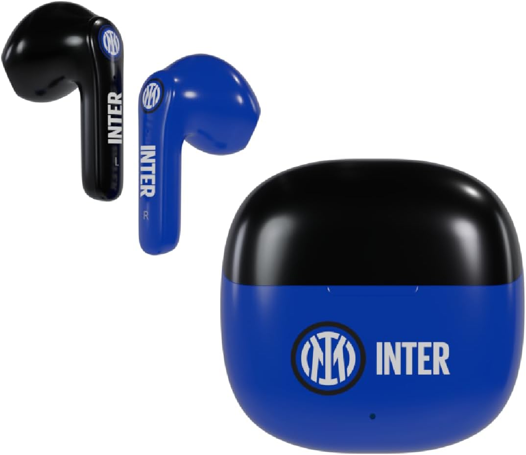 Techmade Inter - Cuffie In Ear Senza Filo, Nero/Azzurro - immagine 2