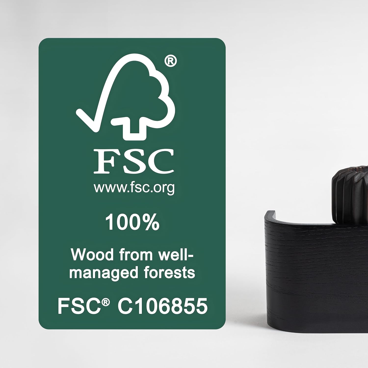 Kazai. Appendiabiti da Parete 'Toke' in Legno Rovere, Nero - immagine 2