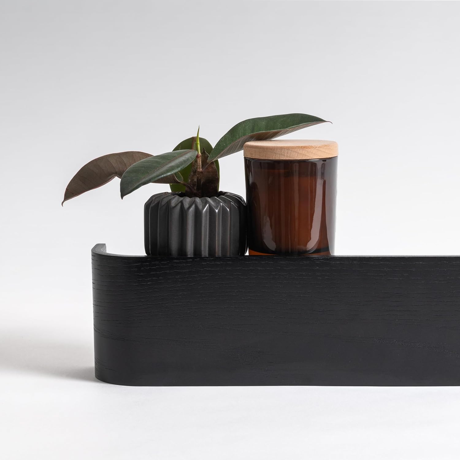 Kazai. Appendiabiti da Parete 'Toke' in Legno Rovere, Nero - immagine 4