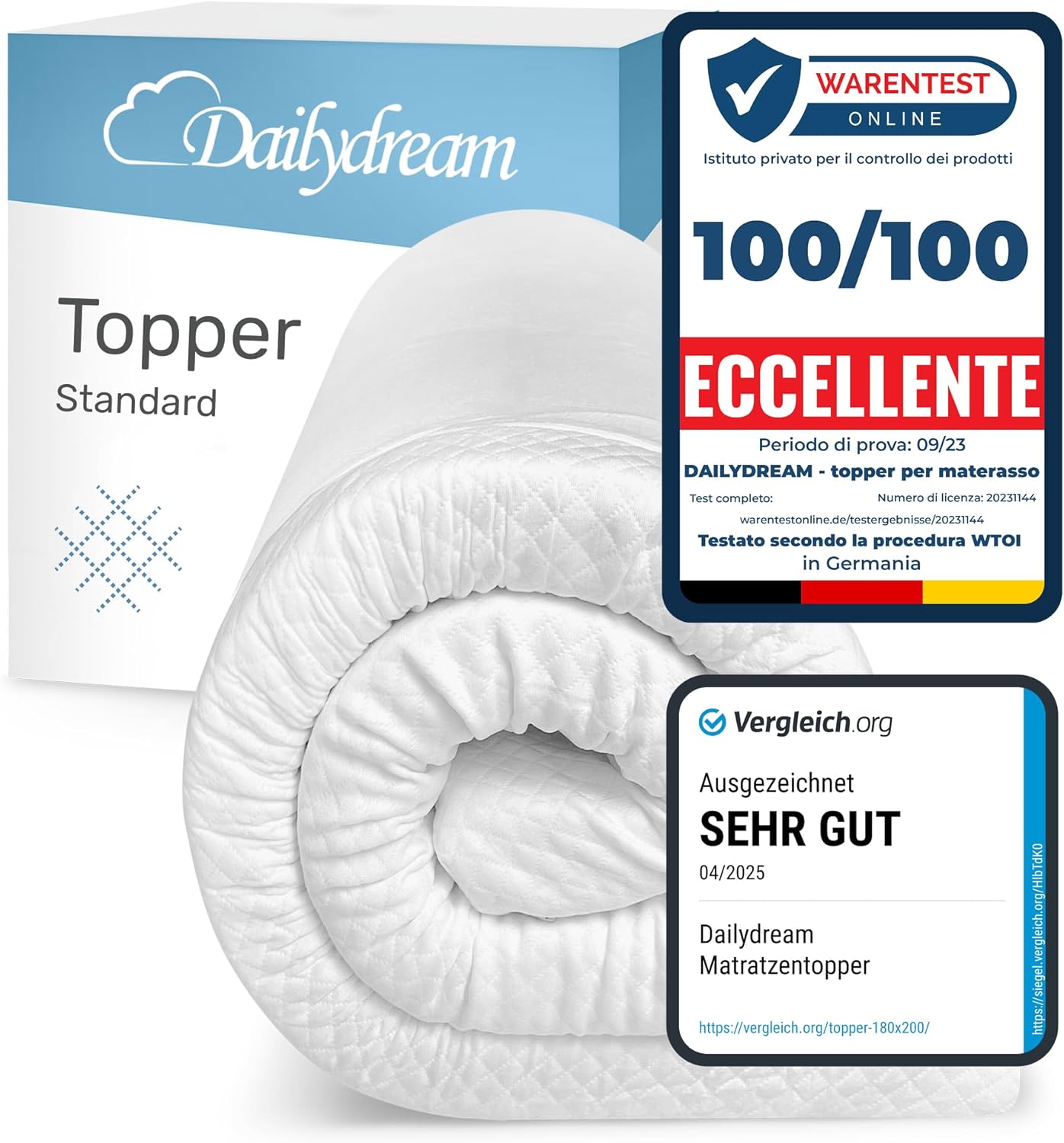 Dailydream Topper Matrimoniale Piccolo Memory Foam 140x200