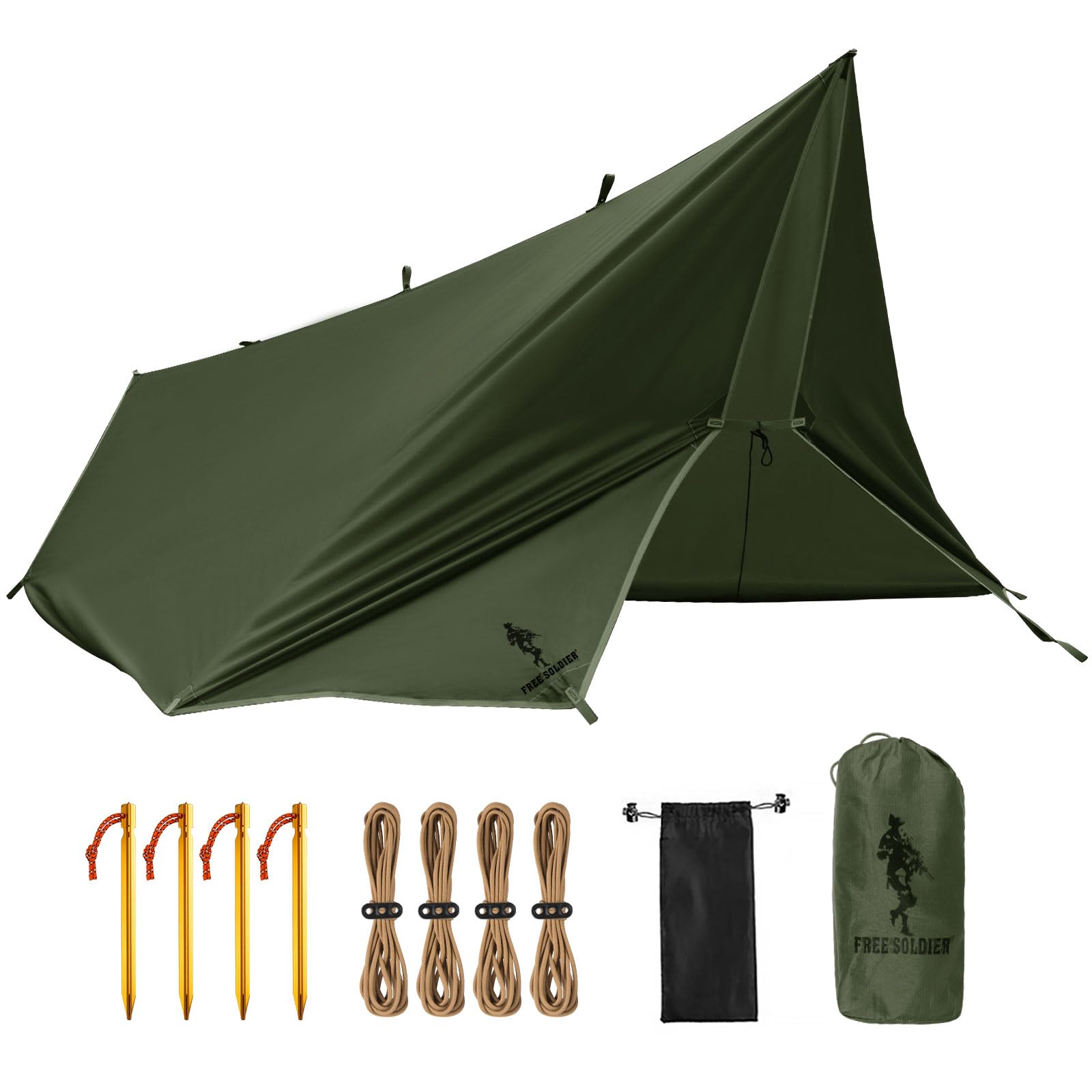 Free Soldier & ADIKING Tarp Impermeabile 3x3,2m, Marrone