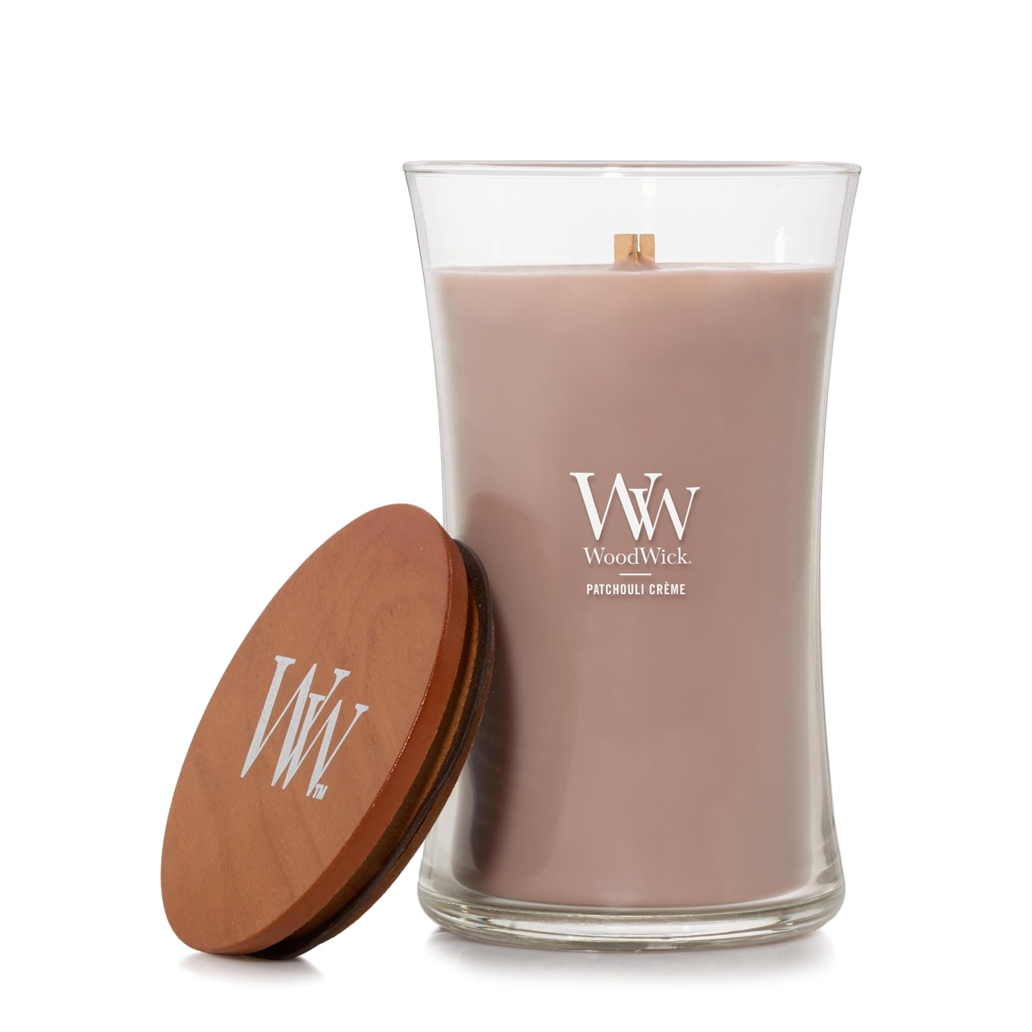 Woodwick Candela Profumata Media Patchouli Crème