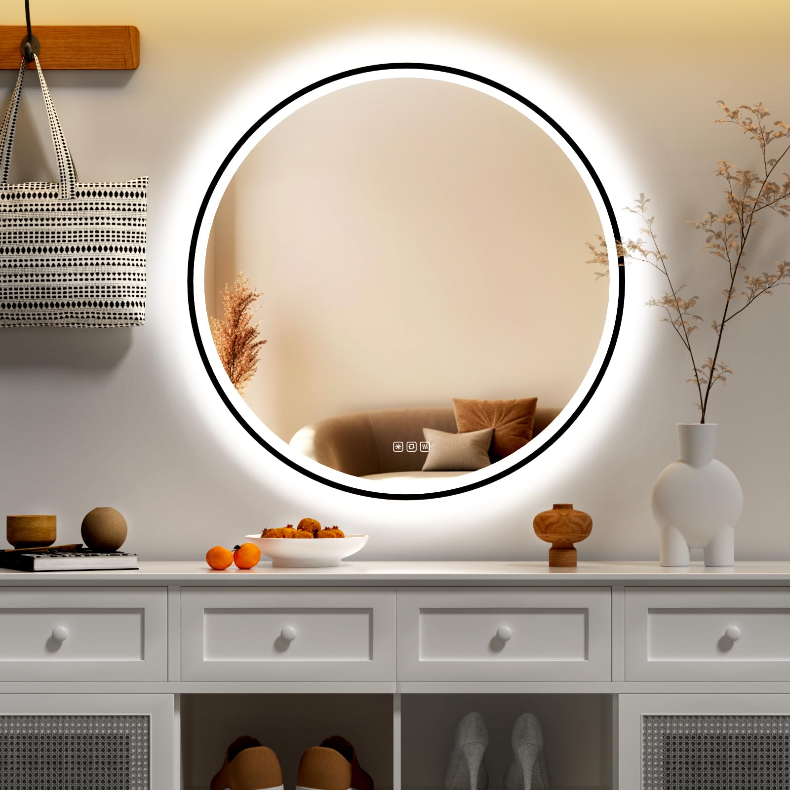 Furduzz Specchio da Bagno LED Rotondo 800mm