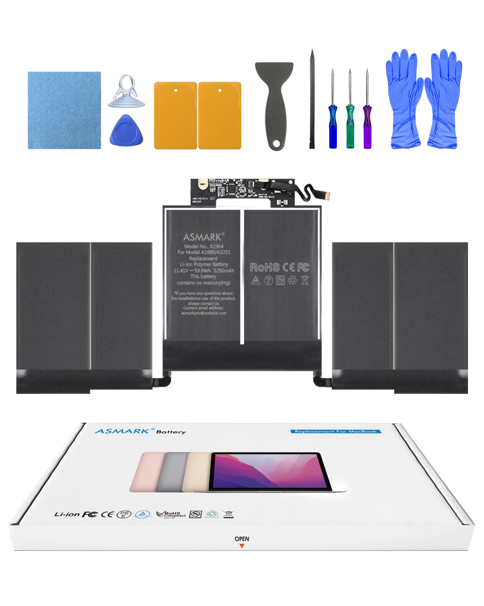 Batteria di Ricambio per MacBook Pro 13" A1989