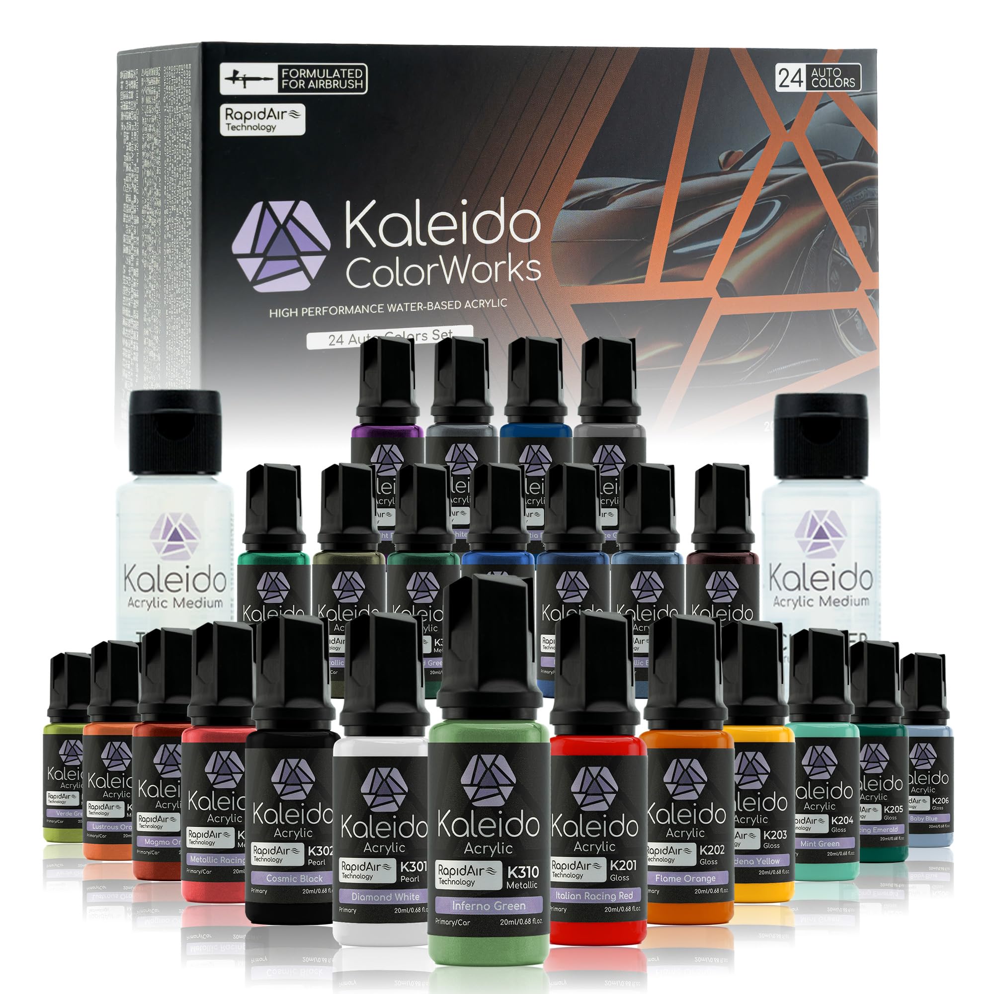 Gaahleri Kaleido Auto - Set 24 Colori Aerografo Acrilico
