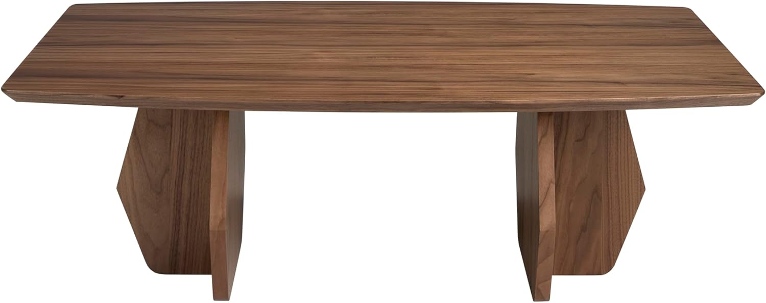 Mesa Centro Ovale con Tapa e Patas in Legno Noce - immagine 1