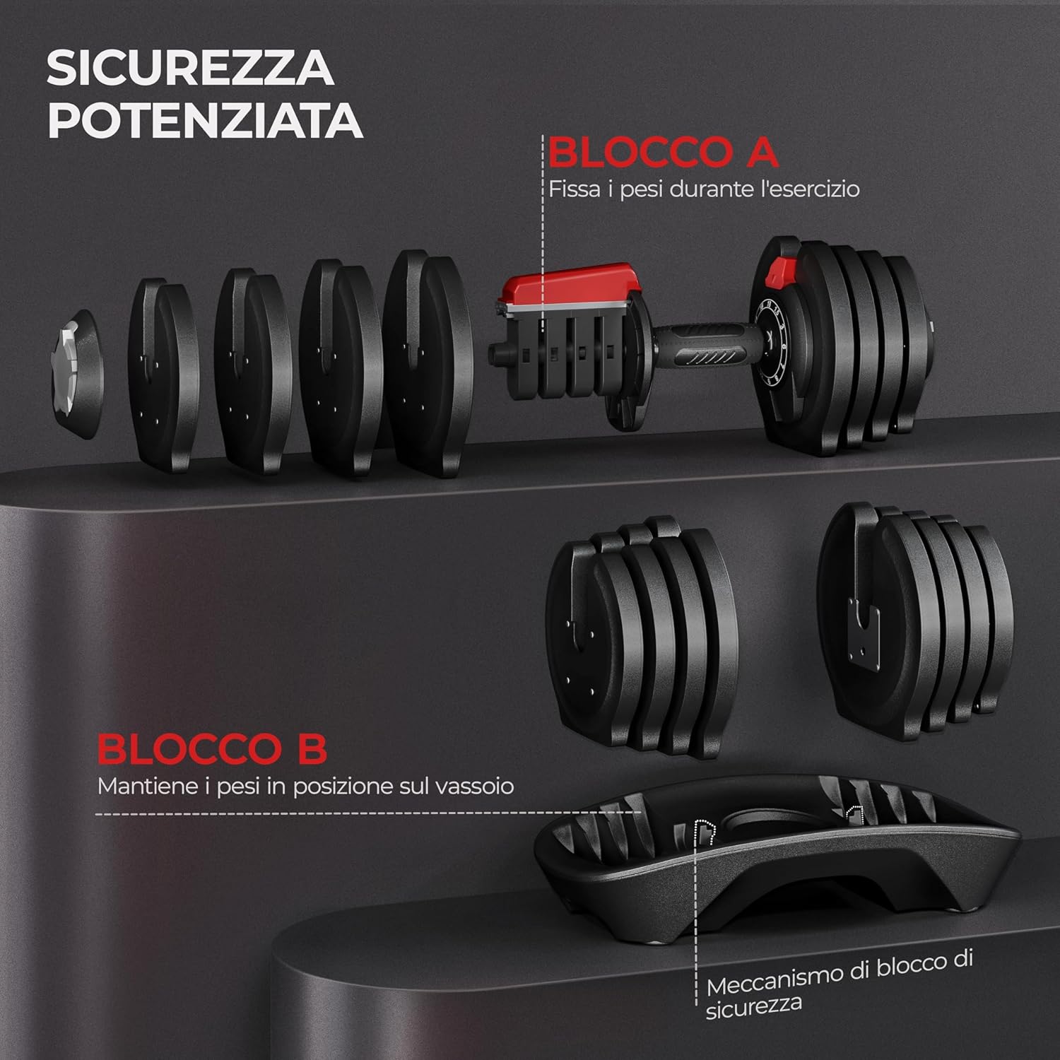 Yaheetech Manubrio Esagonale in Acciaio Antiscivolo - immagine 7