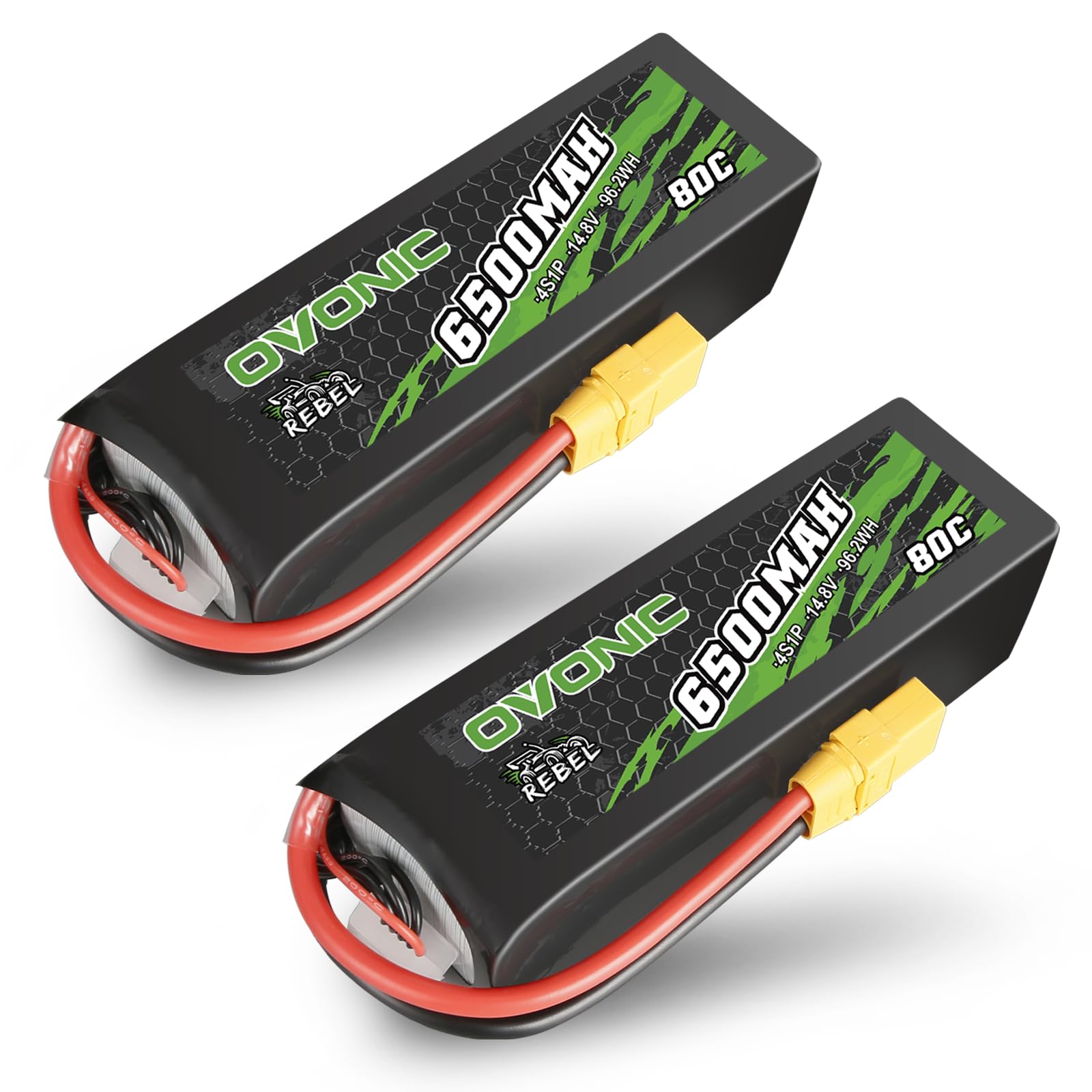 Ovonic Batteria Lipo 4S 6500 mAh 80C 14.8V (2 pezzi)