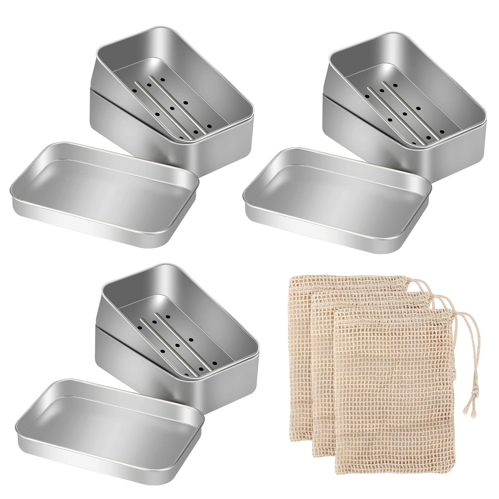 Porta Saponetta in Alluminio con Scolapiatti